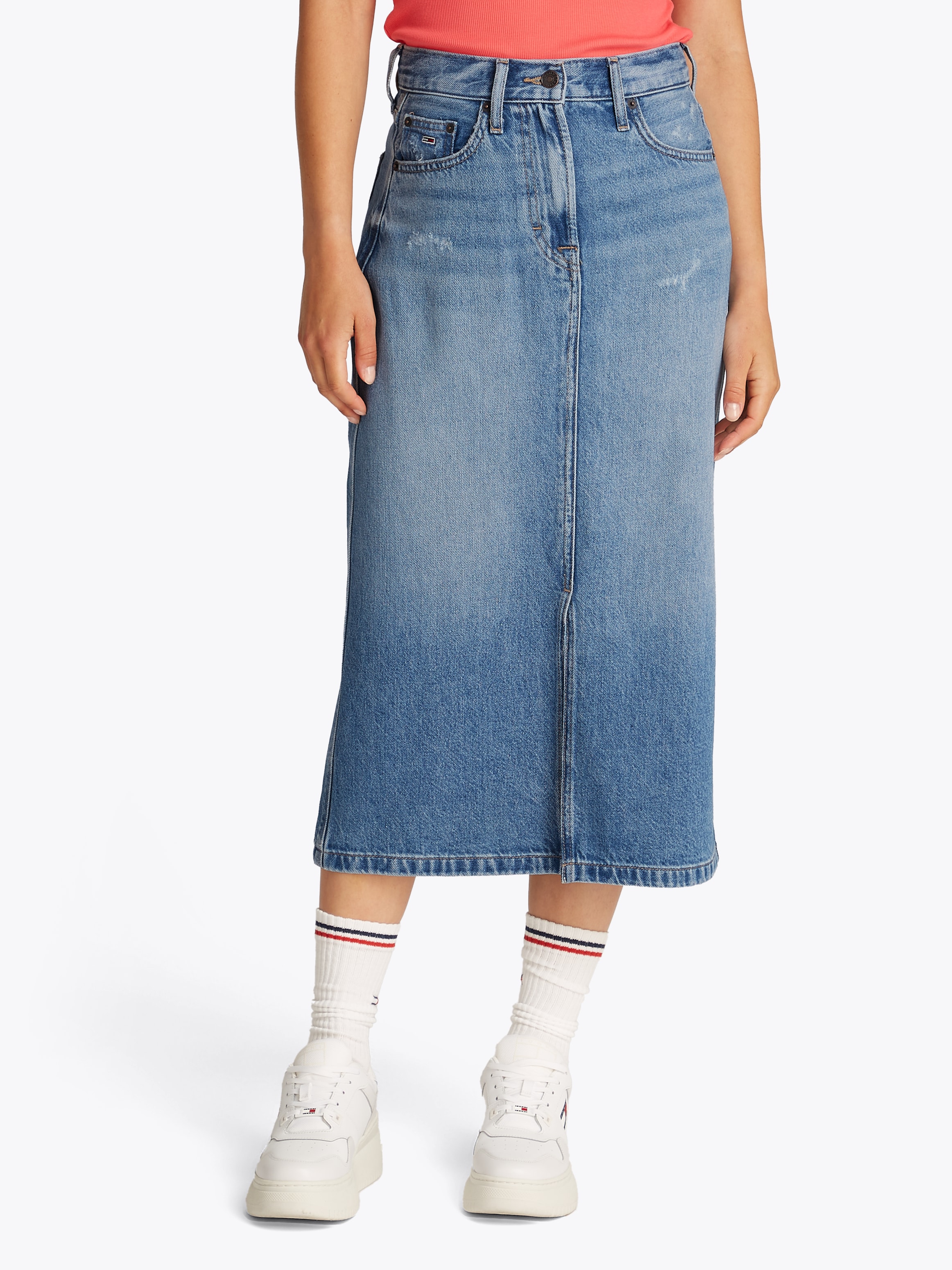 Tommy Jeans Jeansrock "CLAIRE MIDI SKIRT BI8036", in Midi-Länge, in blauer günstig online kaufen