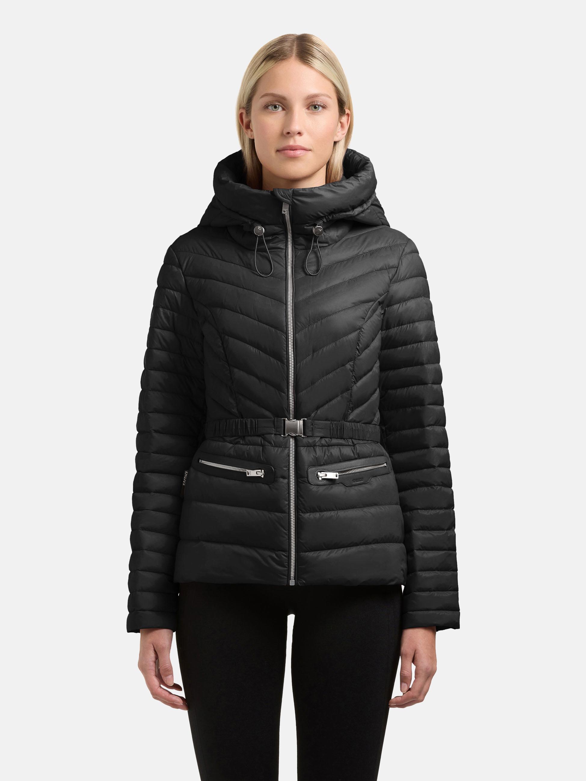 khujo Outdoorjacke "Lorella" mit Kapuze Übergangsjacke mit Kapuze und Taillengürtel