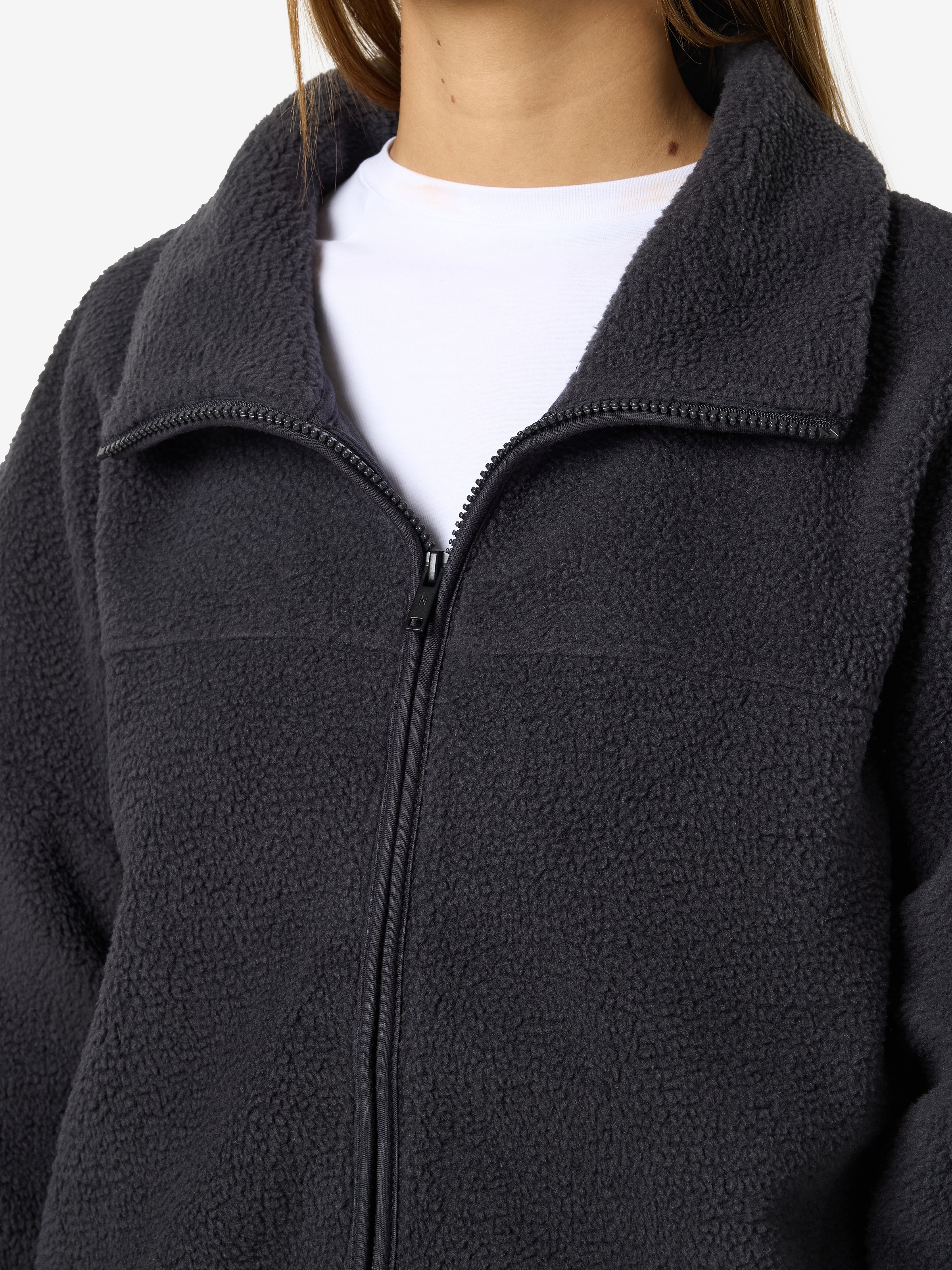 Thumbnail - Noisy may Fleecejacke "NMCOZY L/S ZIP SWEATER JRS NOOS" Polyester, relaxed fit