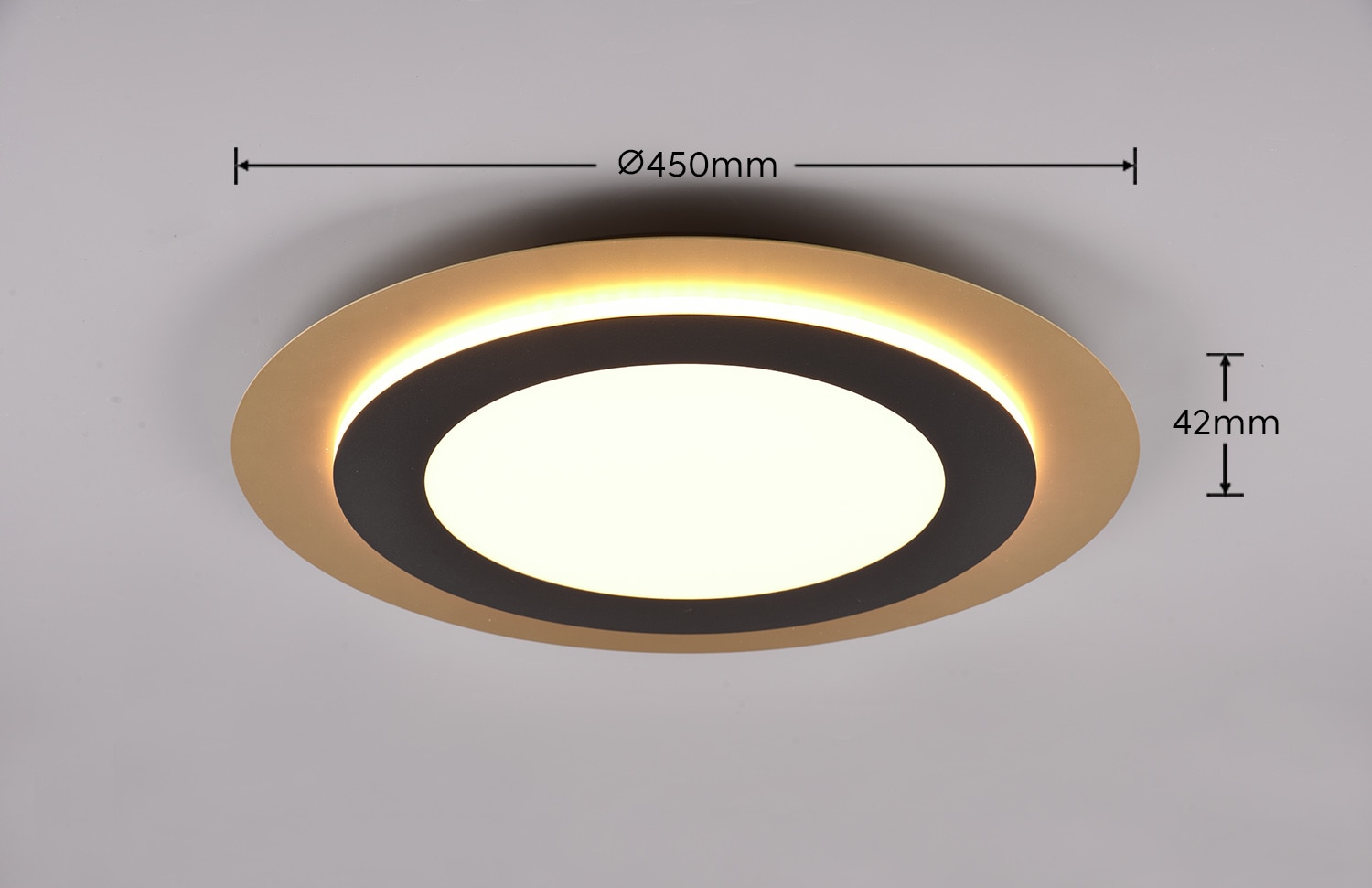 TRIO Leuchten LED Deckenleuchte »MORGAN, runde Deckenlampe Ø 45cm, dimmbar, CCT, Memoryfunktion, Timer«, 1 flammig, Leuchtmittel LED-Board | LED fest integriert, Nachtlicht, 42W 5600 Lumen, 2700-6500 Kelvin, inkl Fernbedienung
