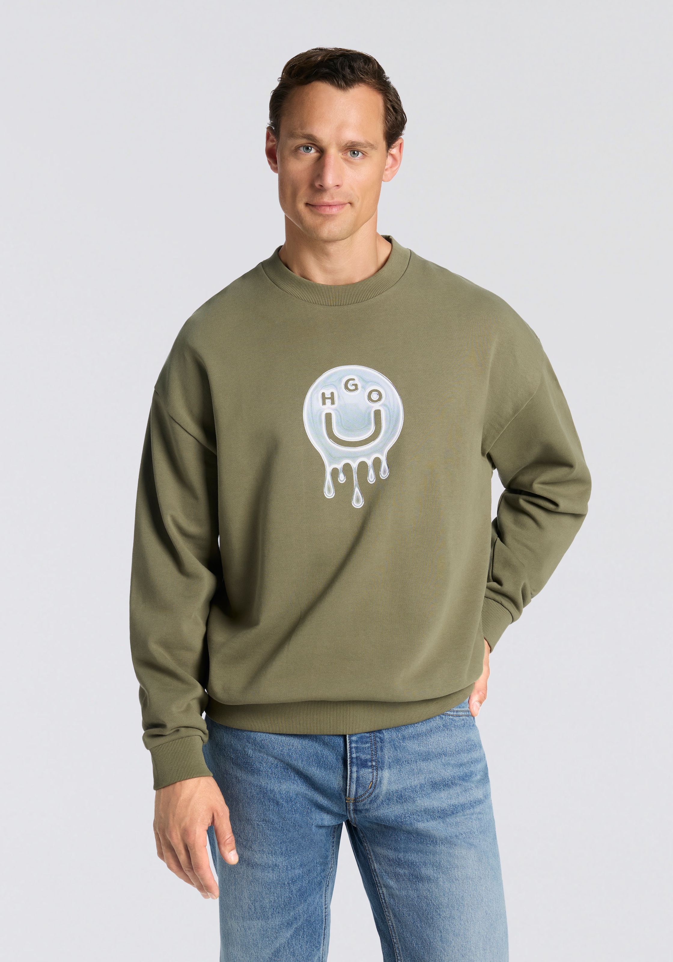 HUGO Blue Sweatshirt "Newirex", Rundhalsausschnitt, regular fit, Logodruck günstig online kaufen