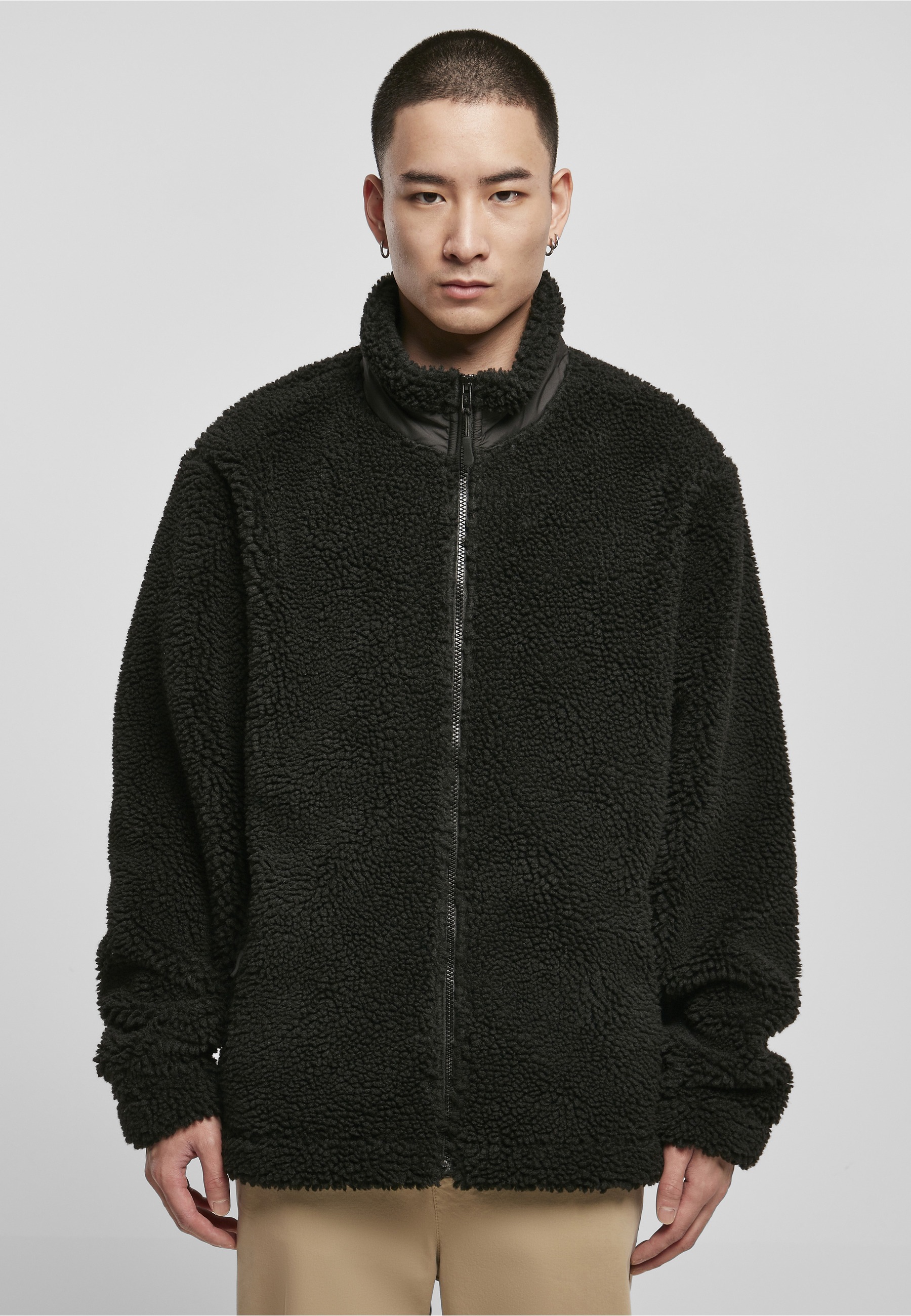 URBAN CLASSICS Winterjacke »Urban Classics Herren Basic Sherpa Jacket« 1 Stk. tlg. ohne Kapuze