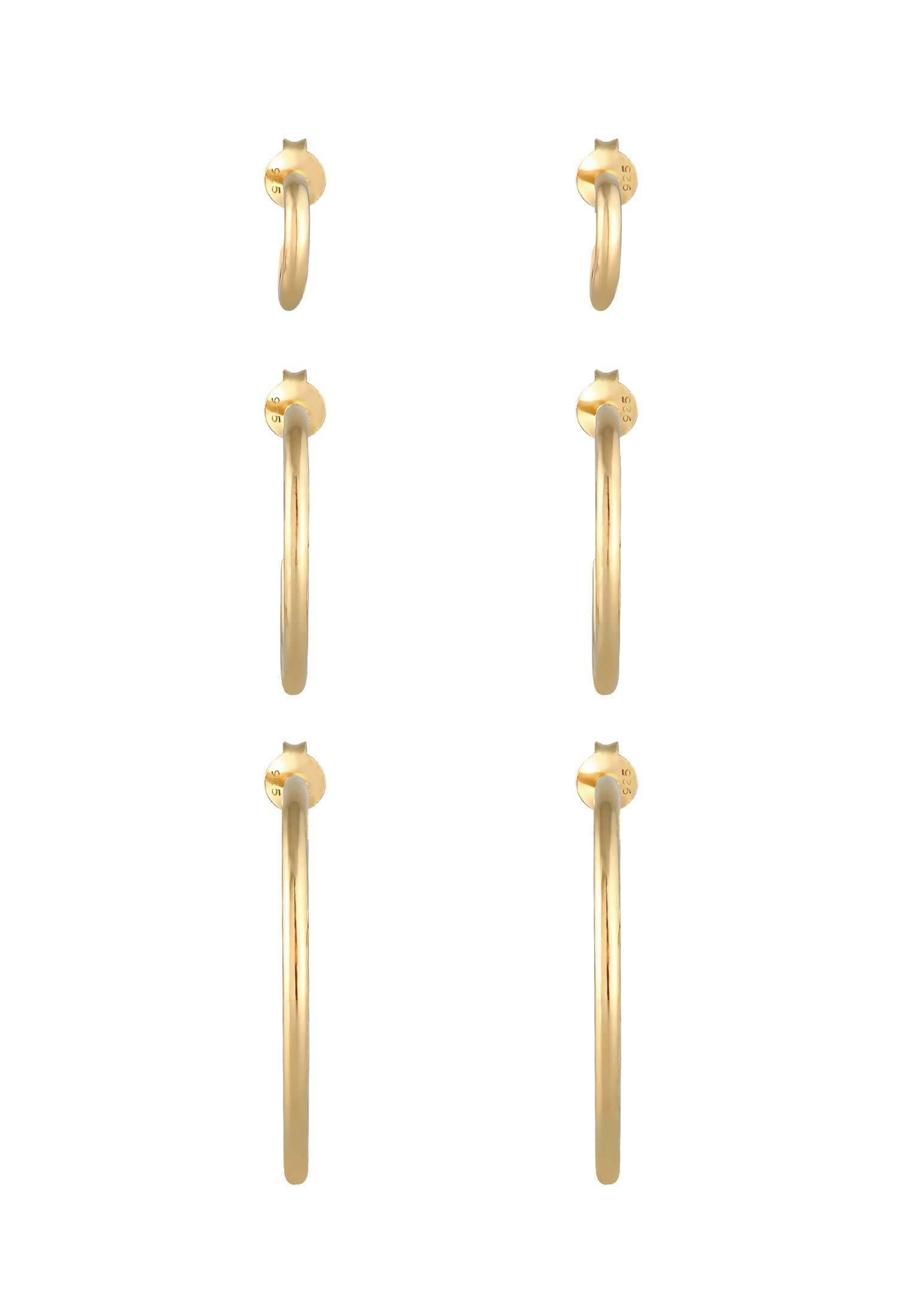 Elli Ohrring-Set »Creolen Stecker Set Basic (6 tlg.) 925 Silber«