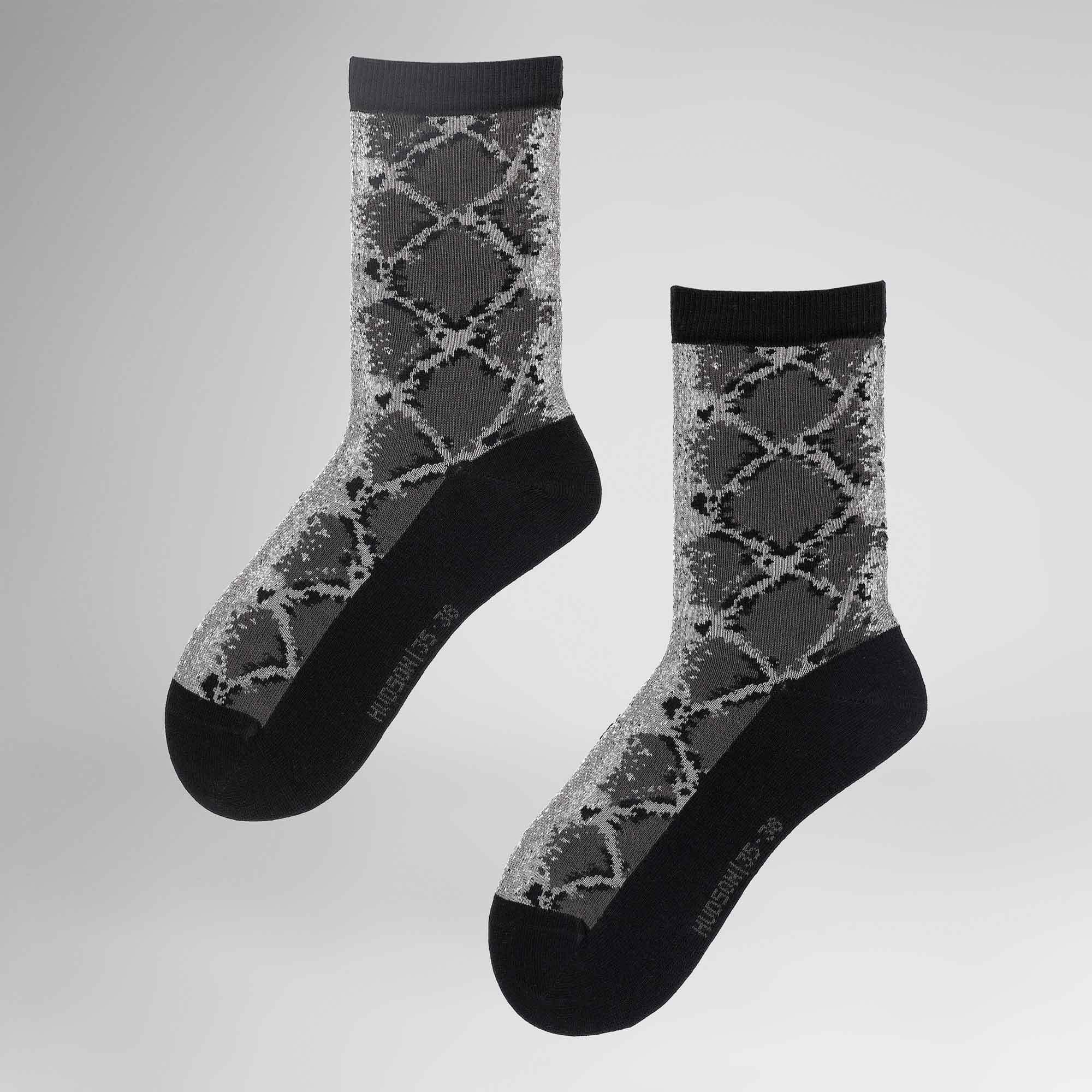 HUDSON Damen Socken "Socke Snake", Gr. 39, schwarz, Obermaterial: 87% Baumwolle CO. 10% Polyamid PA. 3% Elasthan EL., Socken
