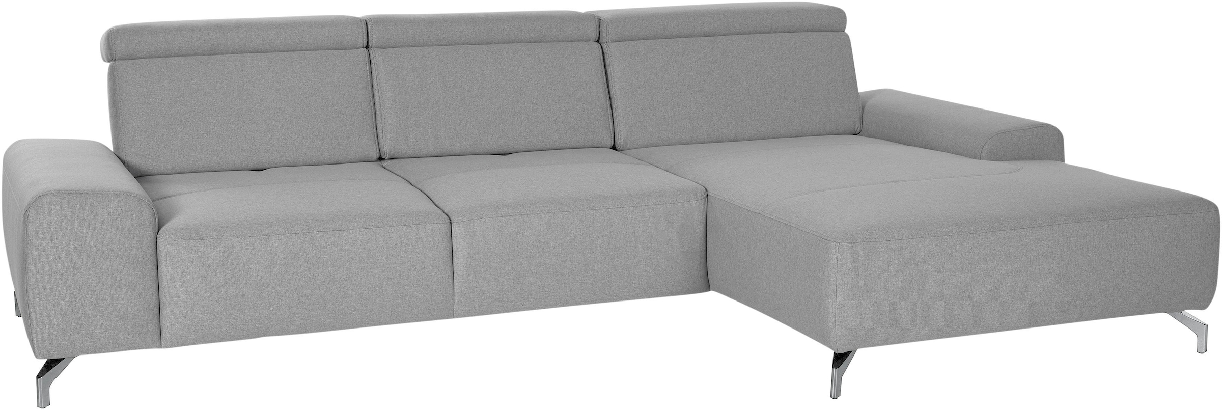 sit&more Ecksofa »Gizeh L-Form«, Fußhöhe 12 cm, inklusive Sitztiefenverstellung und Kopfteilverstellung