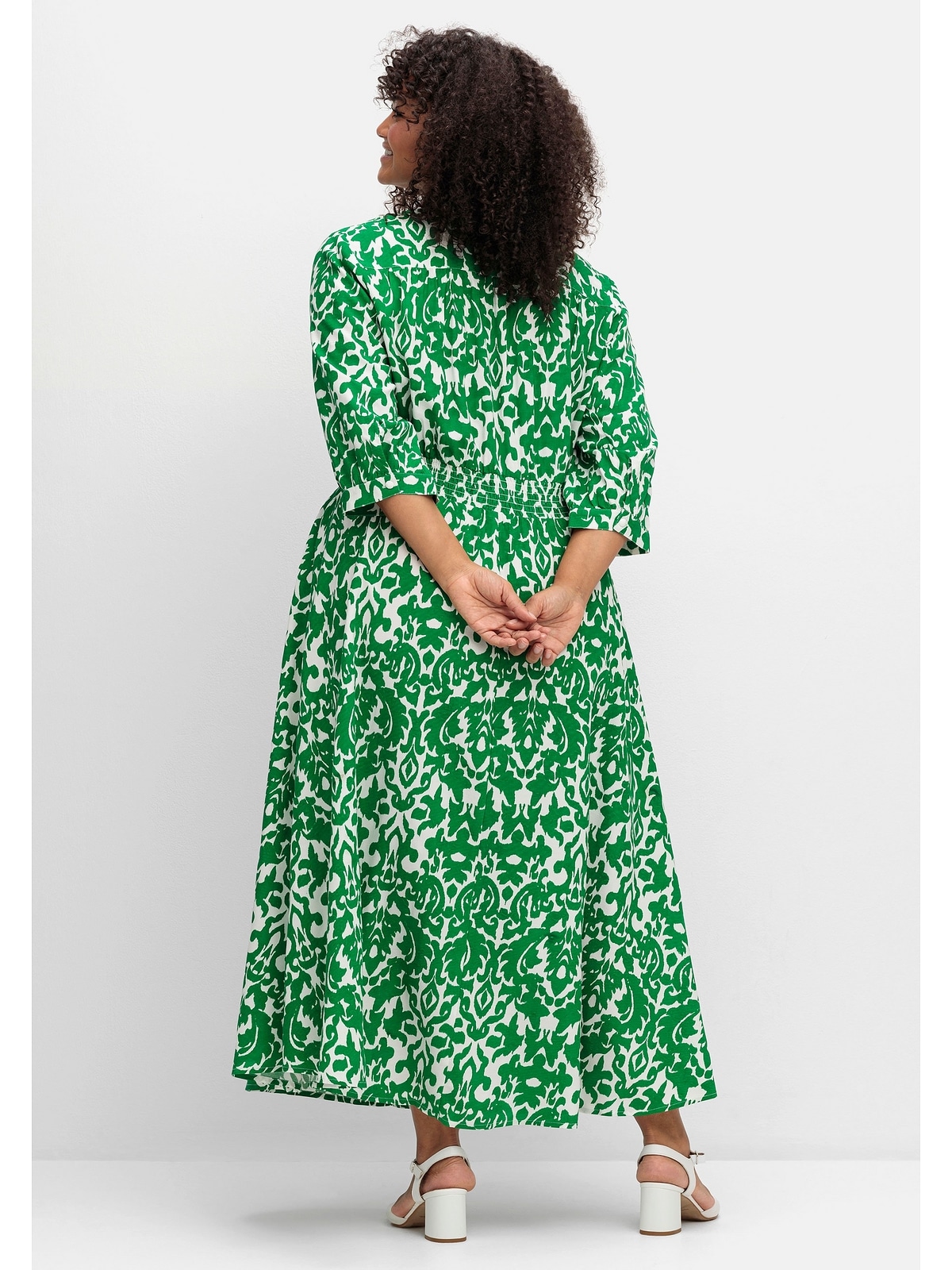 sheego by Joe Browns Druckkleid »Große Größen«, mit Punkteprint und gesmokter Taille