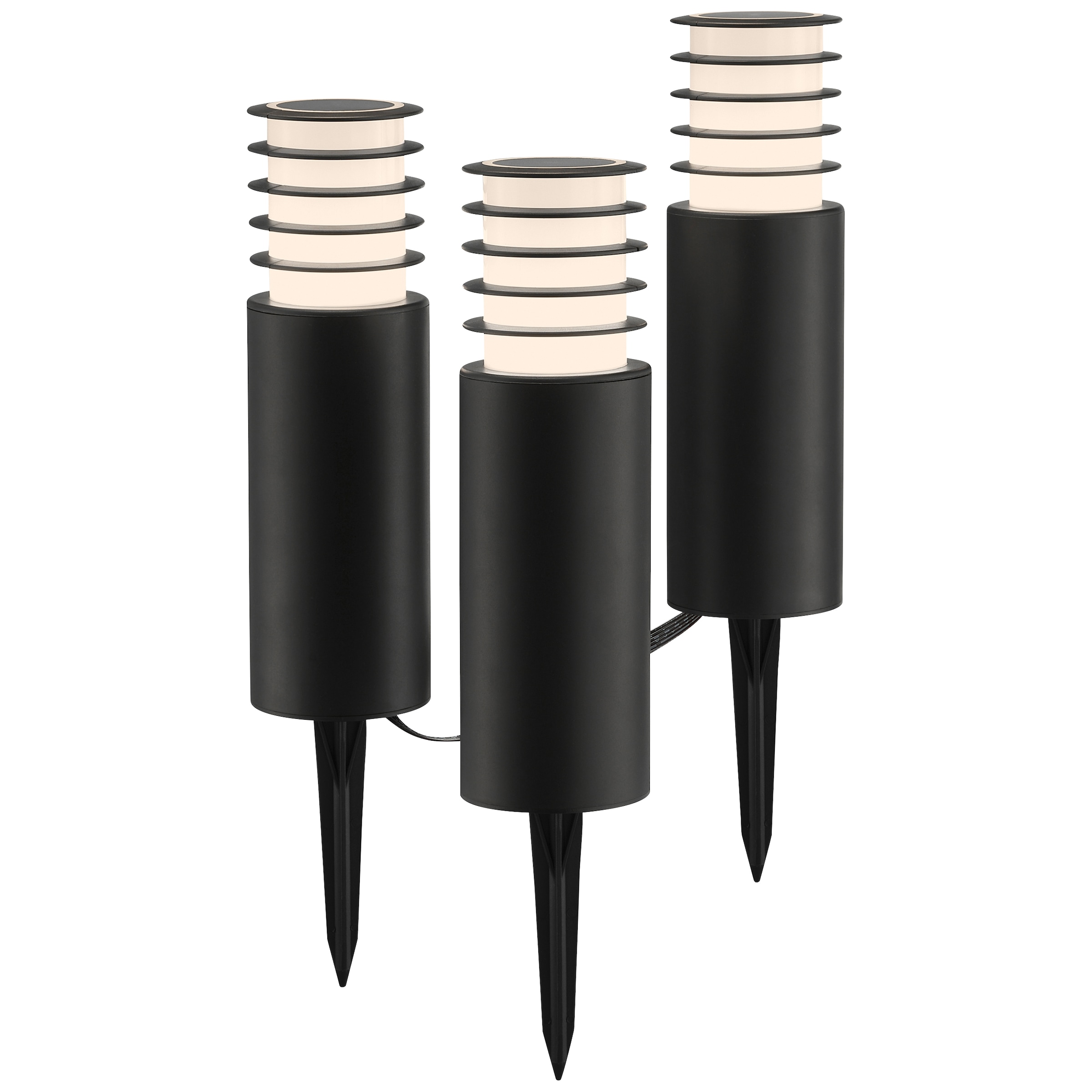 Brilliant LED Gartenleuchte »Carosu« LED-Modul 3 Stk. warmweiß - kaltweiß LED Gartenspieß 3er Set, dimmbar, RGB, CCT, IP44, App steuerbar