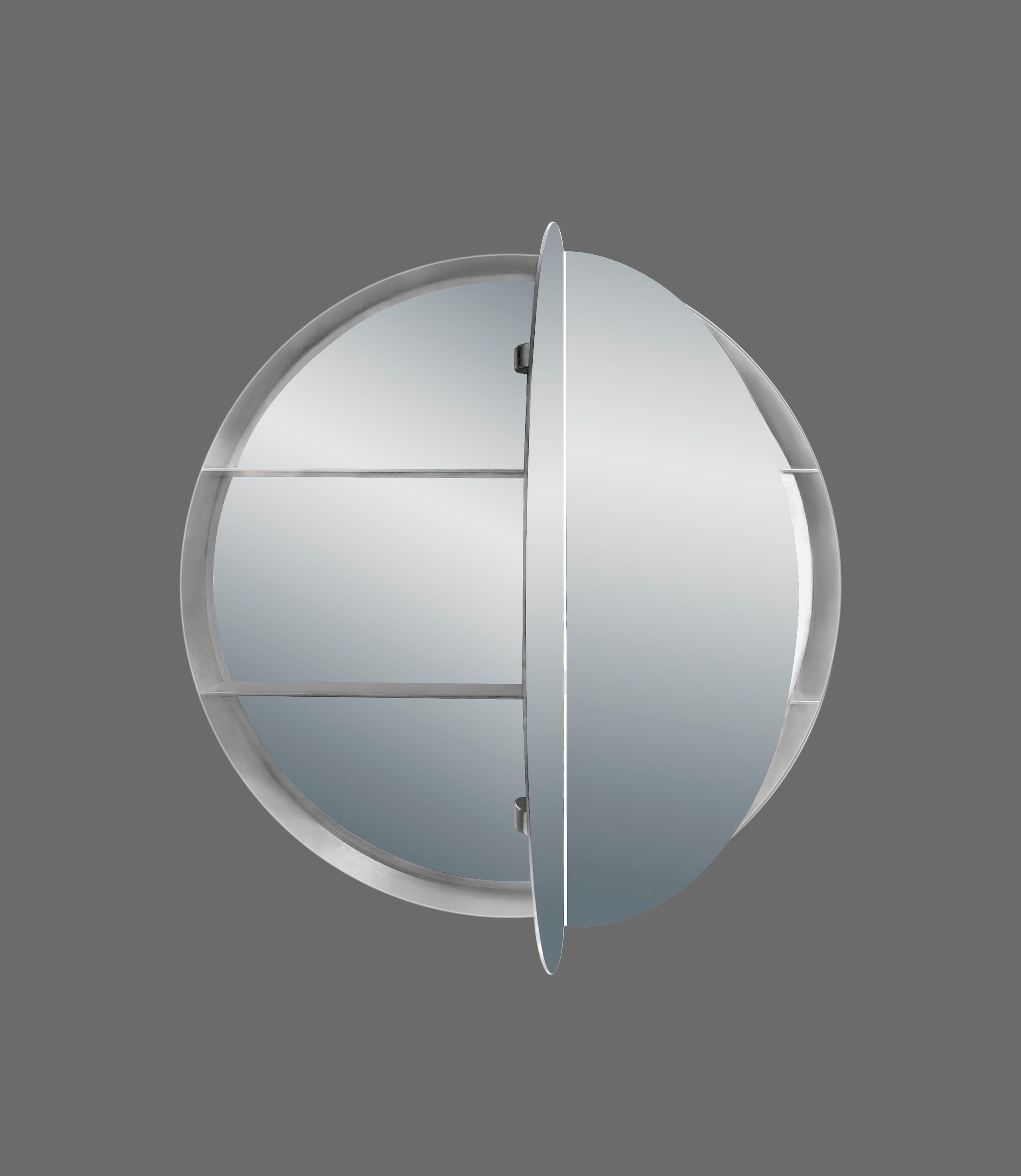 Echtglas, Ø: cm, IP24 60 BAUR Aluminium Talos Badezimmerspiegelschrank, kaufen | und aus