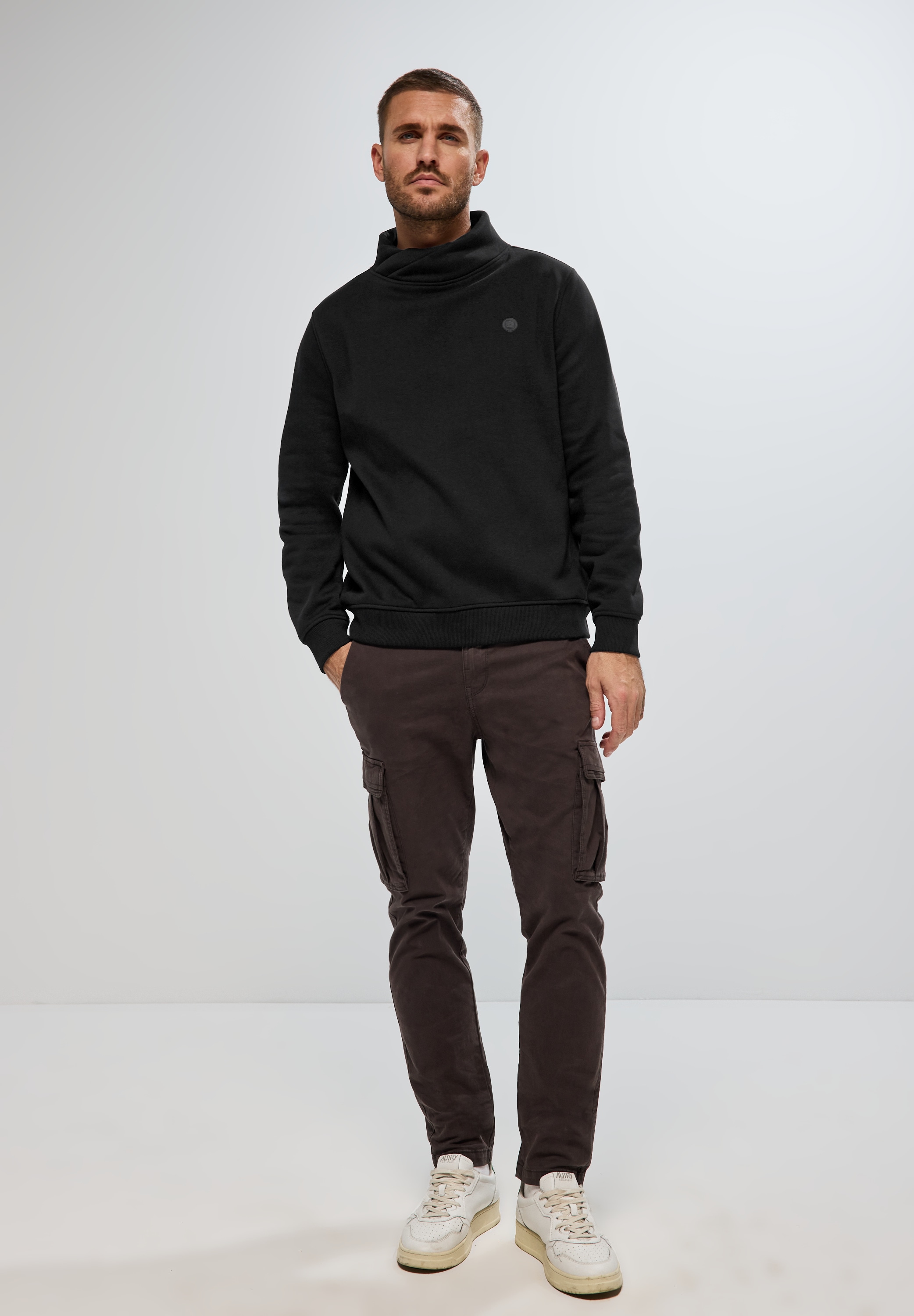 STREET ONE MEN Sweatshirt, mit Stehkragen