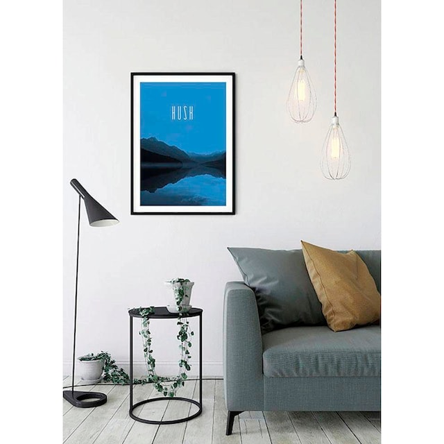 Komar Poster »Word Lake Hush Blue«, Natur, (1 St.), Kinderzimmer,  Schlafzimmer, Wohnzimmer | BAUR