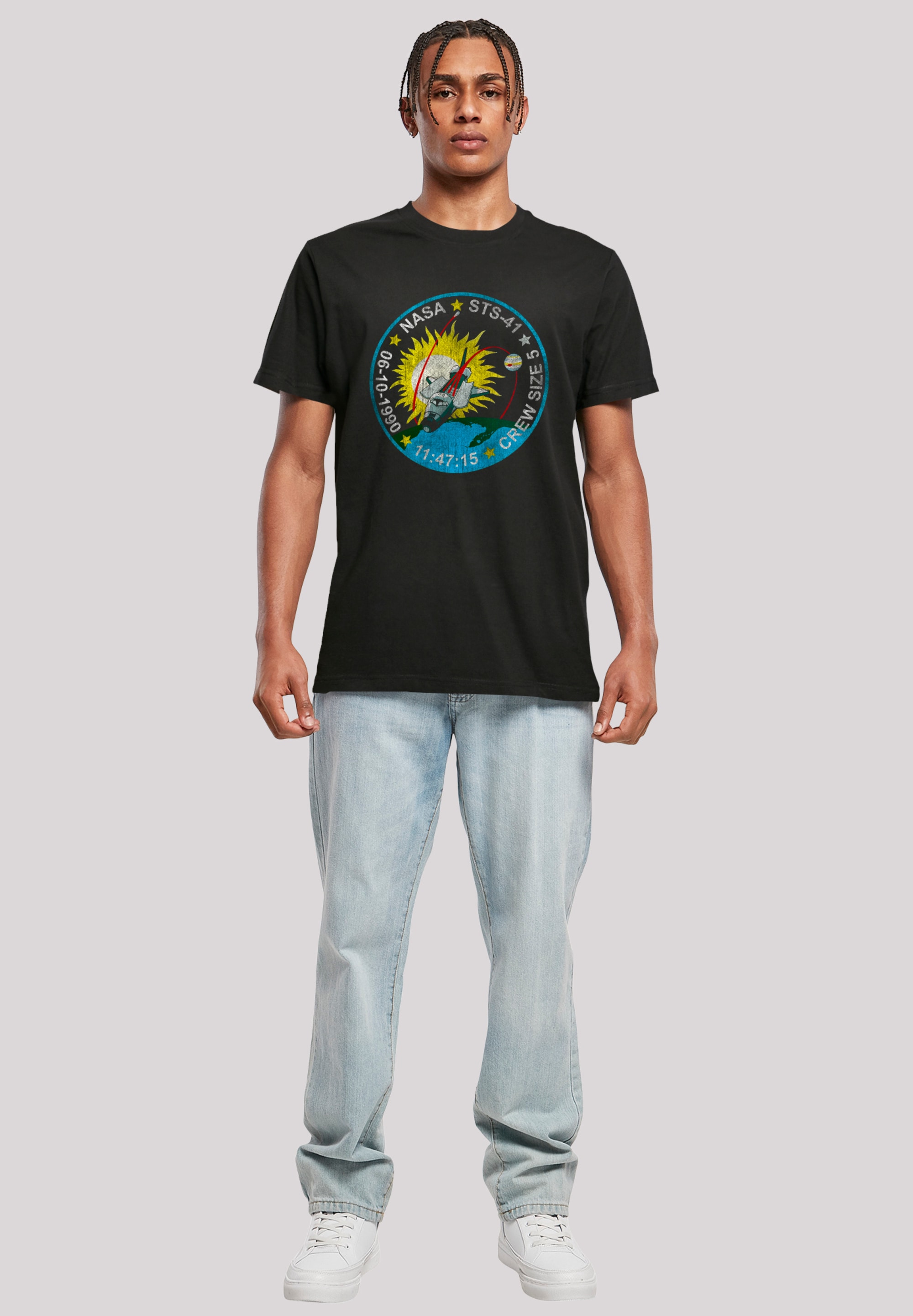 F4NT4STIC T-Shirt »NASA STS 41 Discovery Mission Badge Distressed«, Premium Qualität