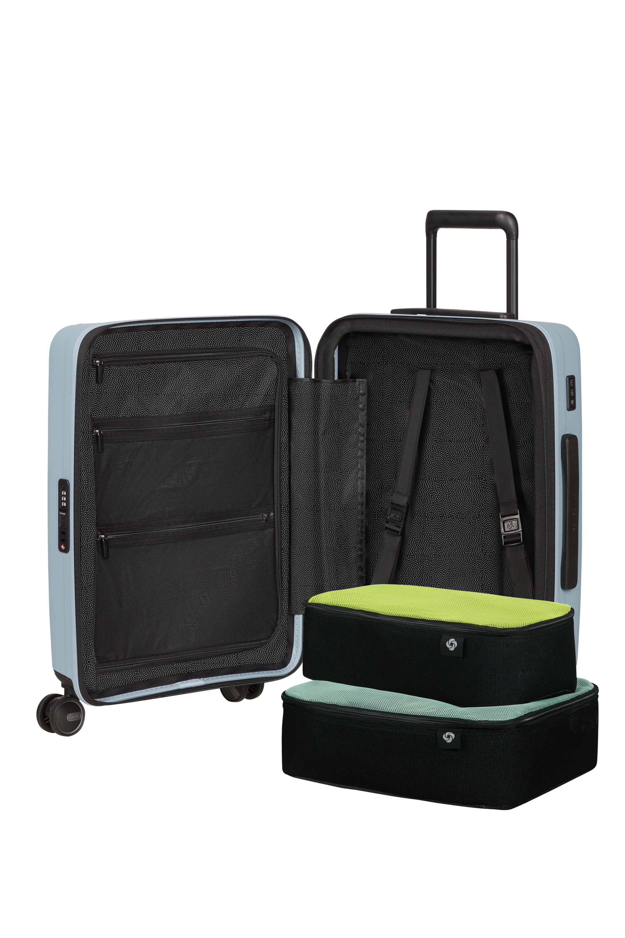 Samsonite Hartschalen-Trolley »RESTACKD« 39 l 4 Rollen Unisex Koffer, mit fester Trennwand und verstellbaren Packgurten