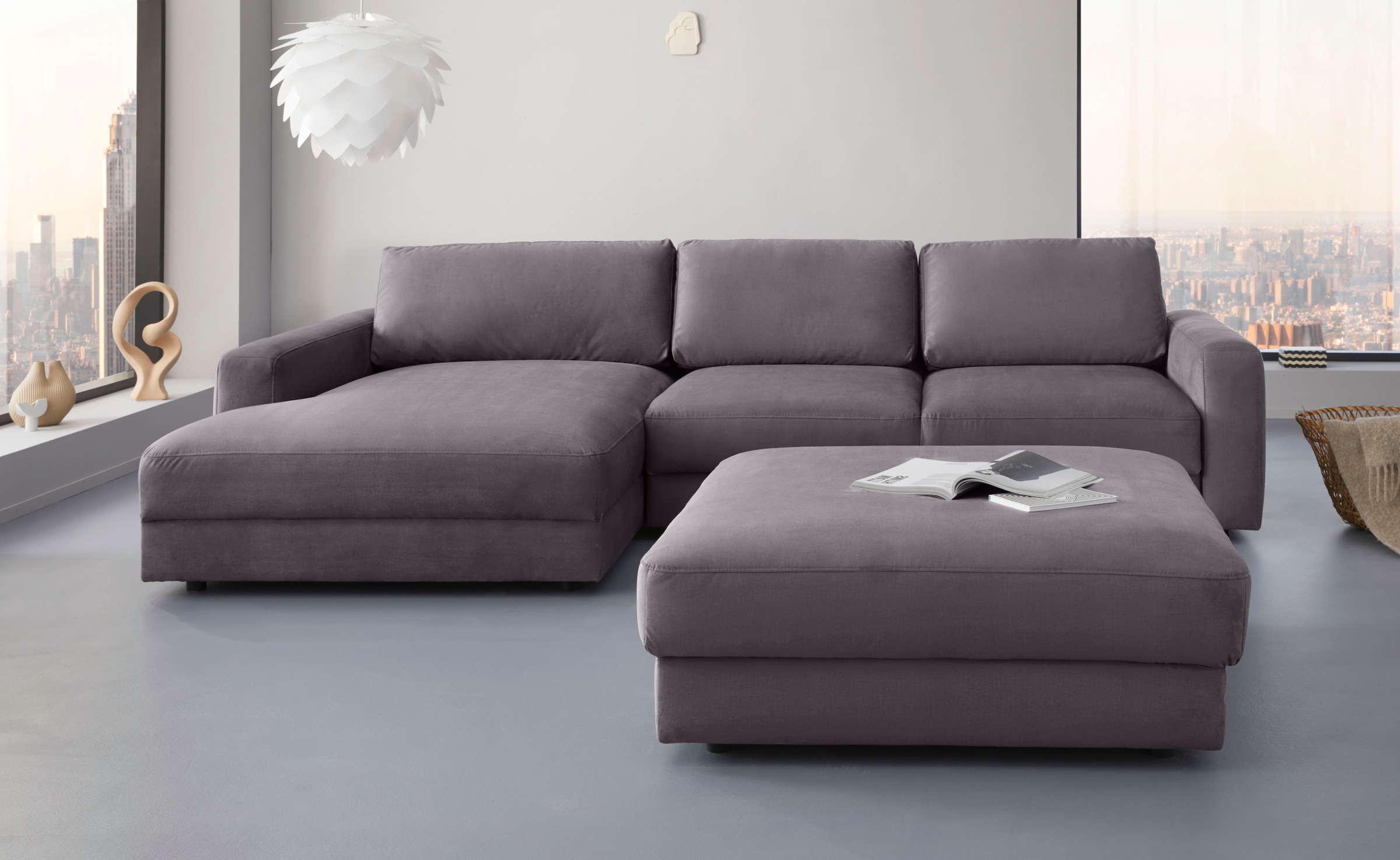 Home affaire Ecksofa "Bloomfield, bequem und elegant, Breite 303cm, L-Form" mit Bettfunktion und Bettkasten, Unser Dauertiefpreis