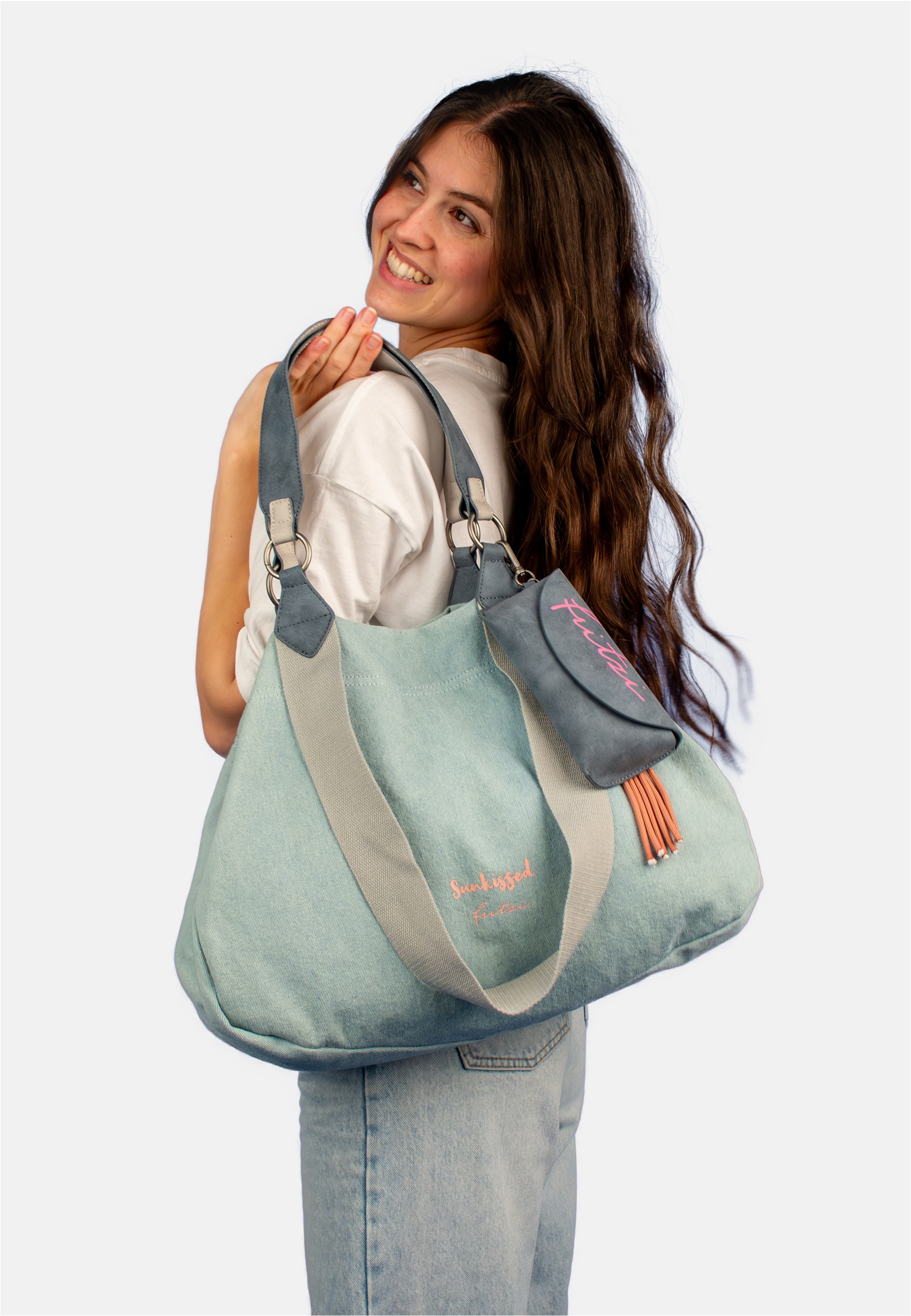 Fritzi aus Preußen Henkeltasche »Izzy Medium Limited Washed Denim«, mit abnehmbarem Brillenetui