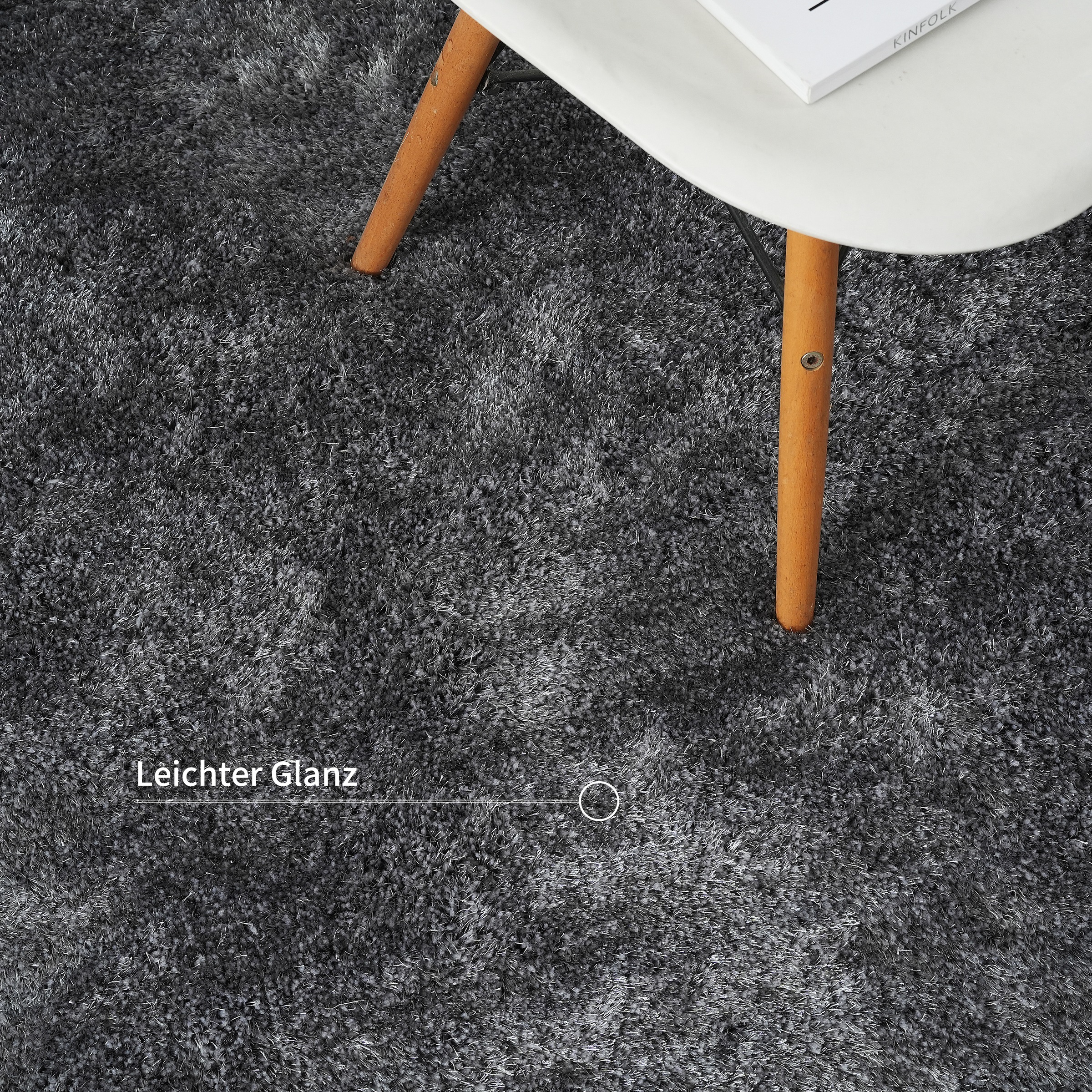 Bruno Banani Hochflor-Teppich »Dana Teppich, leichter Glanz«, rund, 30 mm Höhe, unifarben, Mikrofaser Teppiche, Wohnzimmer, Schlafzimmer, Esszimmer