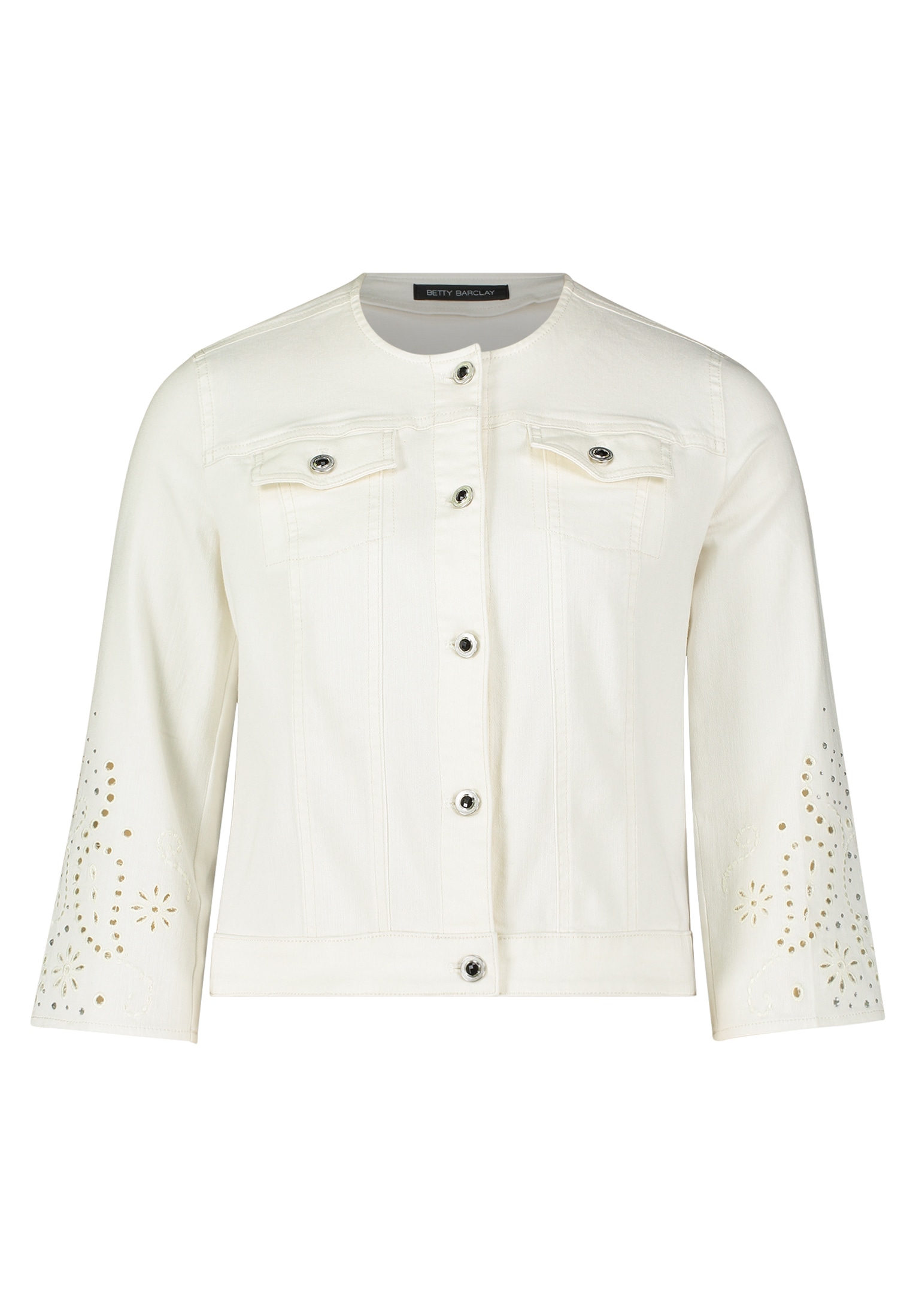 Betty Barclay Jackenblazer »Betty Barclay Jeansjacke mit 3/4 Arm«, Lochstickerei