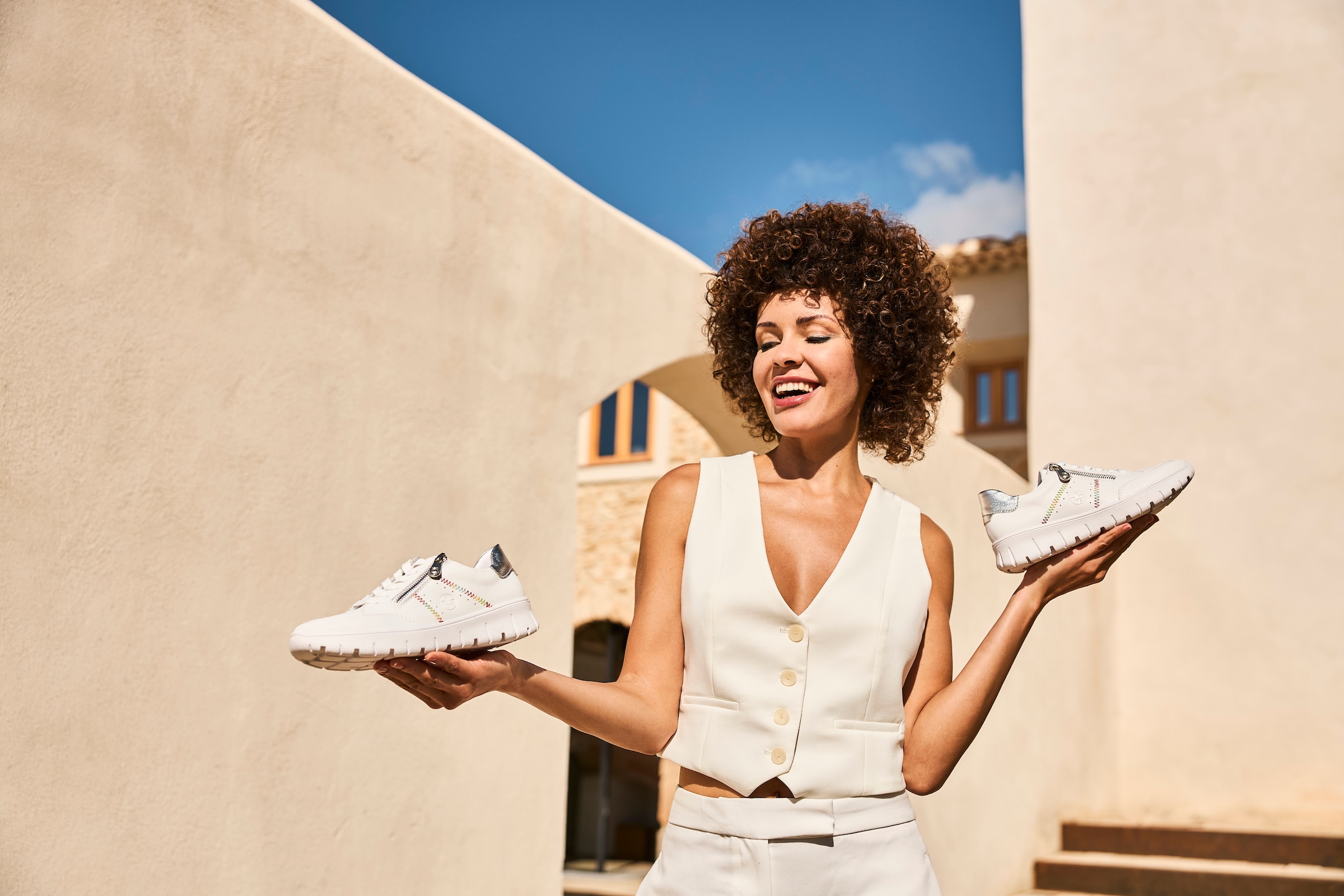 Rieker Sneaker, Schnürschuh, Halbschuh, Freizeitsneaker, seitlicher Reißverschluss