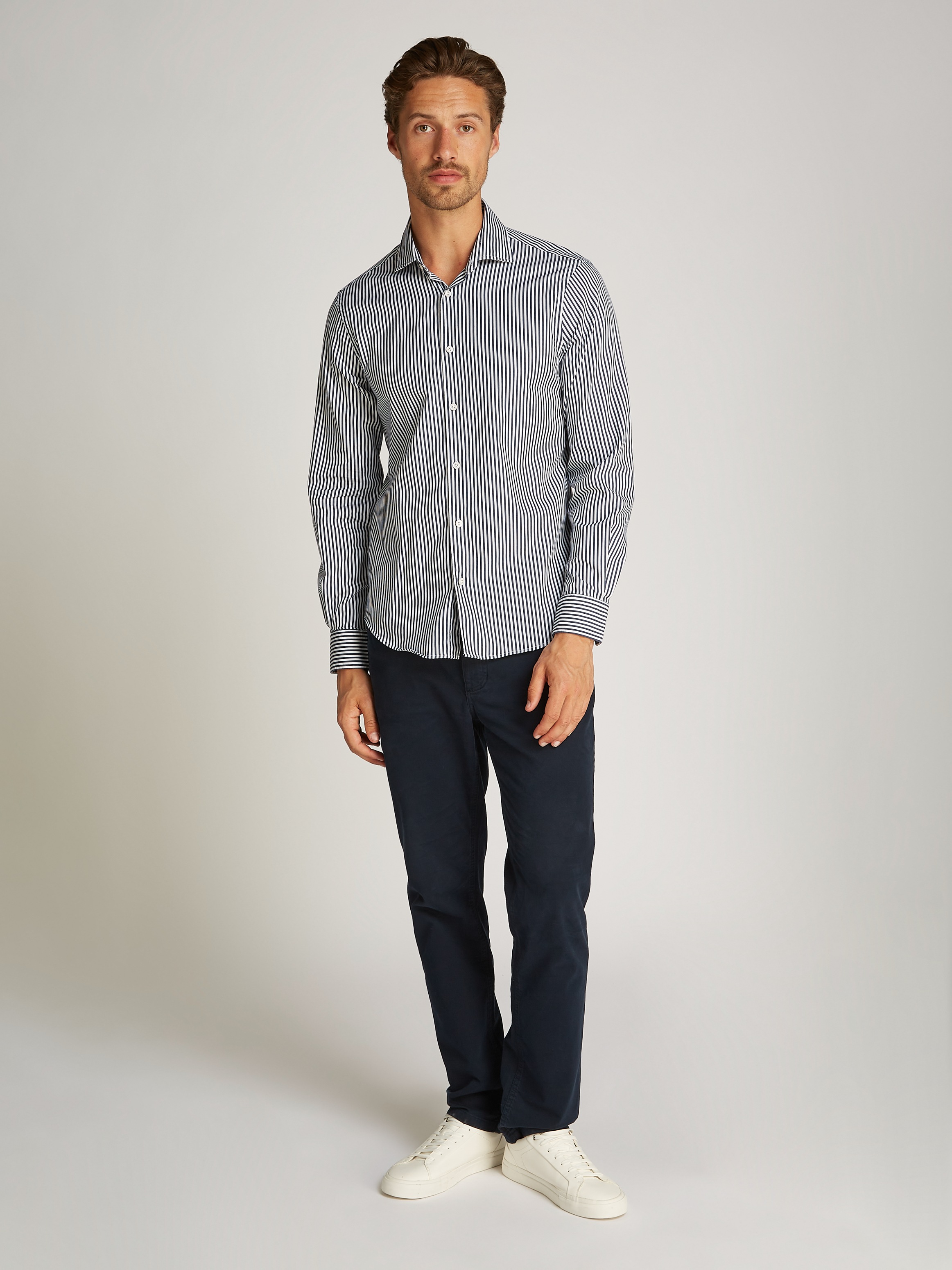 Tommy Hilfiger Langarmhemd »FLEX POPLIN CLASSIC STP Regular Fit SHIRT« mit Sreifenmuster
