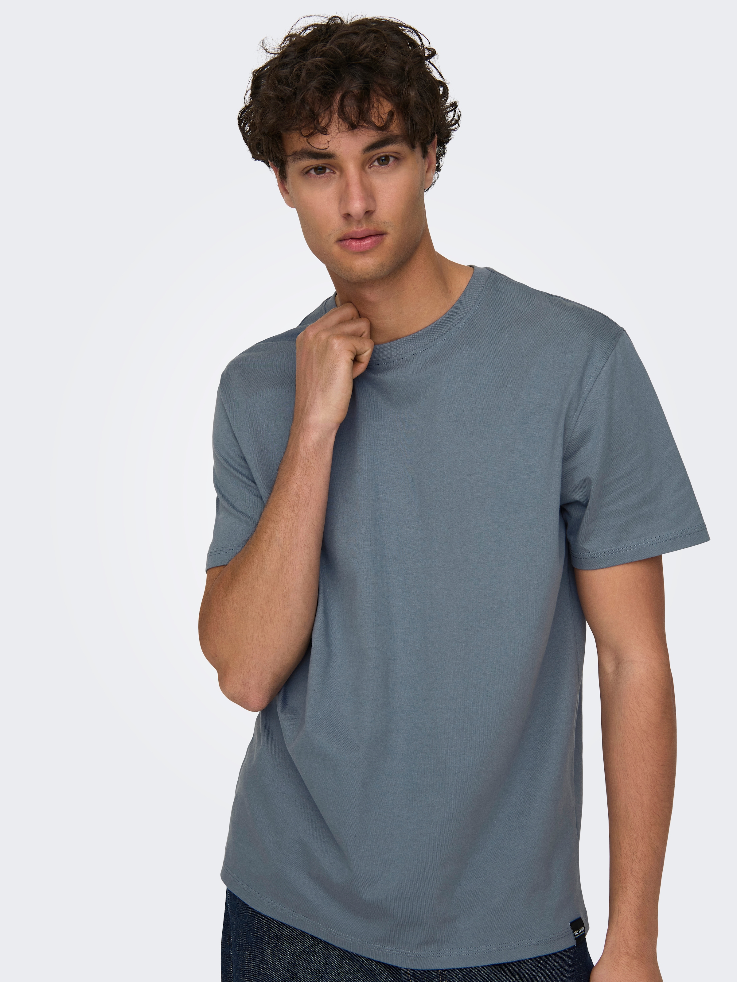 ONLY & SONS Rundhalsshirt "ONSMAX LIFE REG SS STITCH TEE" Baumwolle, normal geschnitten