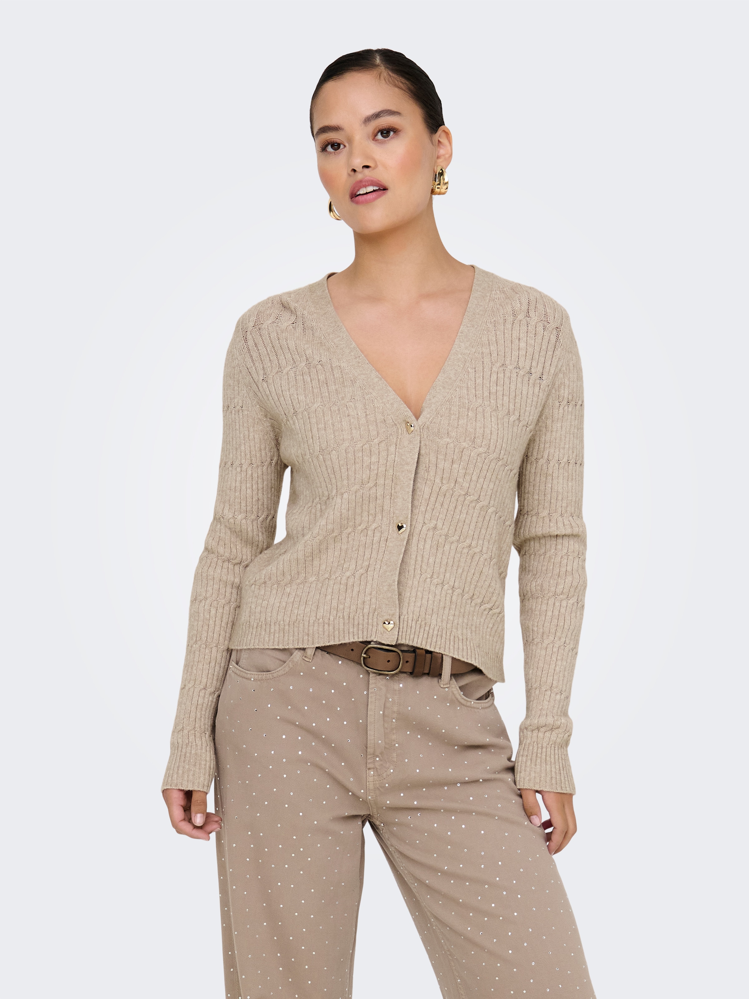 ONLY Strickjacke "ONLKATIA LS CABLE V-NECK CARDIGAN CC KNT" günstig online kaufen