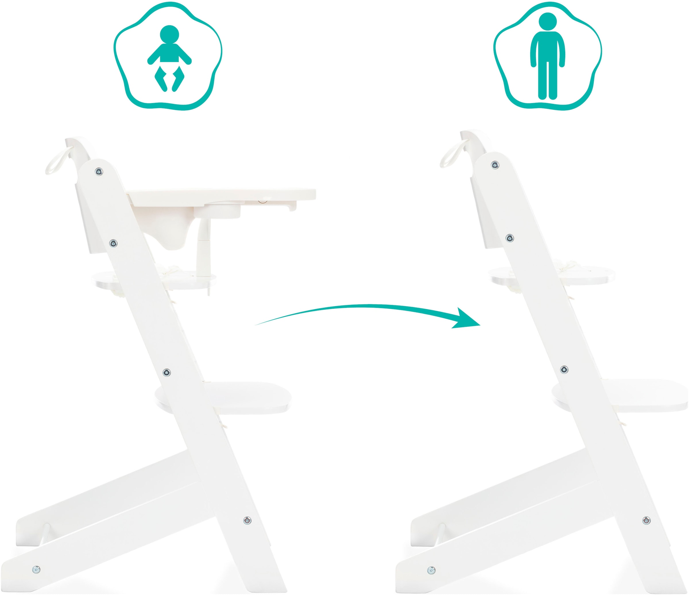 Fillikid Hochstuhl »Pia Swing«, (Set), 3 St., inkl. Neugeborgenenaufsatz und Wippe