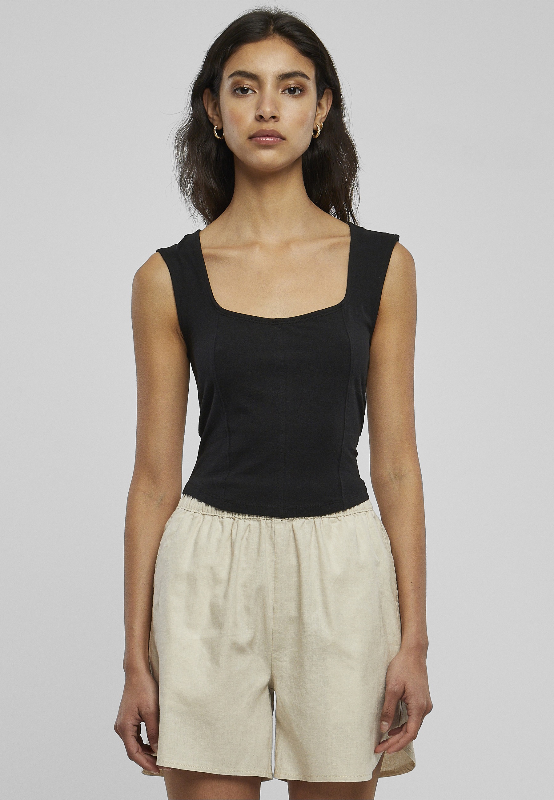 URBAN CLASSICS Muskelshirt »Urban Classics Damen Ladies Short Corsage Top« 1 Stk.
