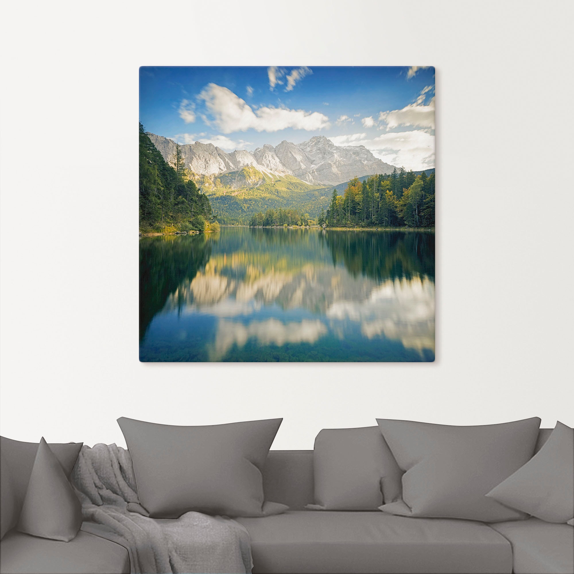 Artland Wandbild »Zugspitze mit Eibsee«, Berge & Alpenbilder, (1 St.), als Alubild, Leinwandbild, Wandaufkleber oder Poster in versch. Größen