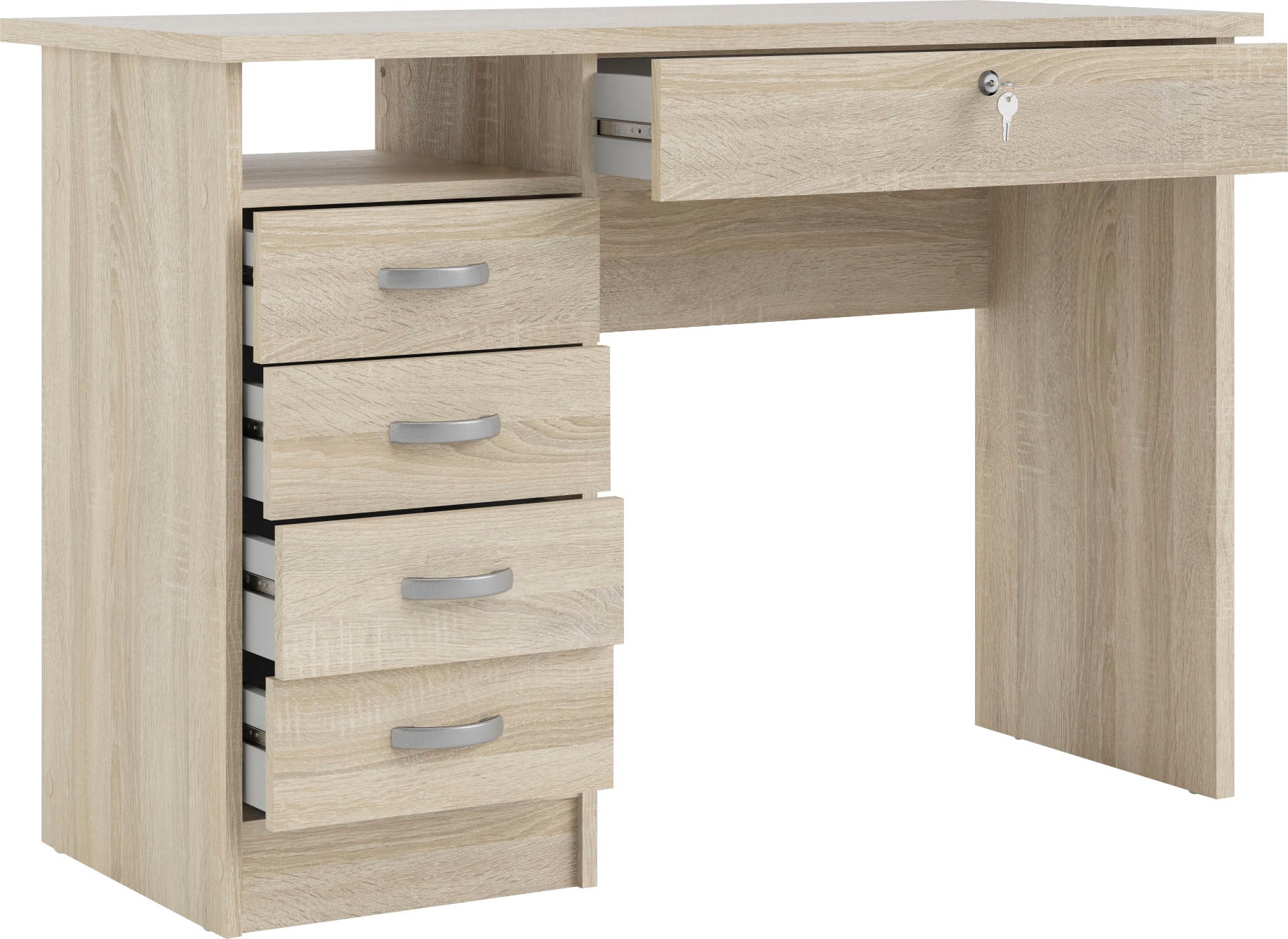 INOSIGN Schreibtisch »Function Plus, Arbeitstisch, Bürotisch«, mit 4 Schubladen, 1 offenes Fachbreite 110 cm