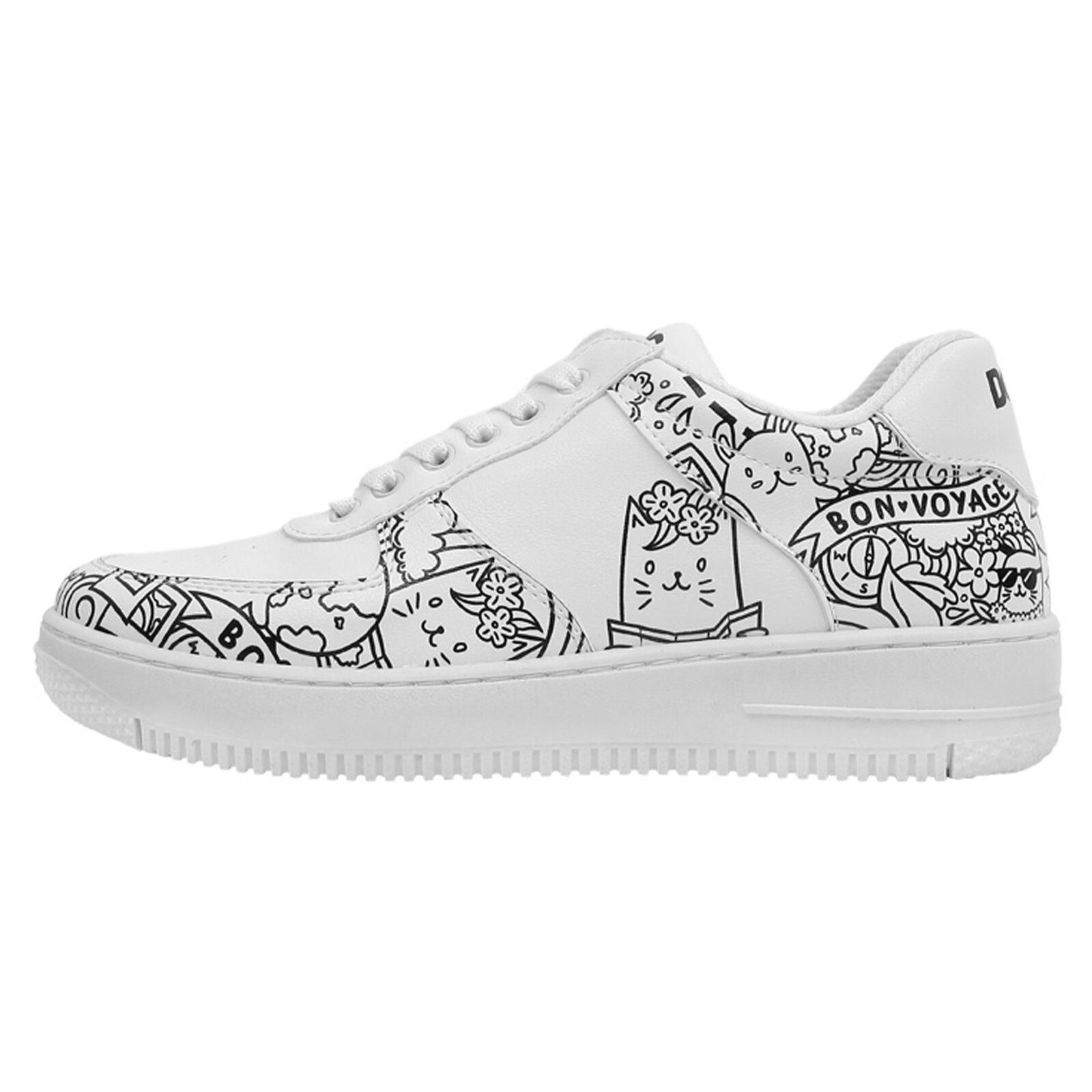 DOGO Kleiderschrank "Dice Low-Top Sneaker Bon Voyage Damen Sneaker" Handgefertigt
