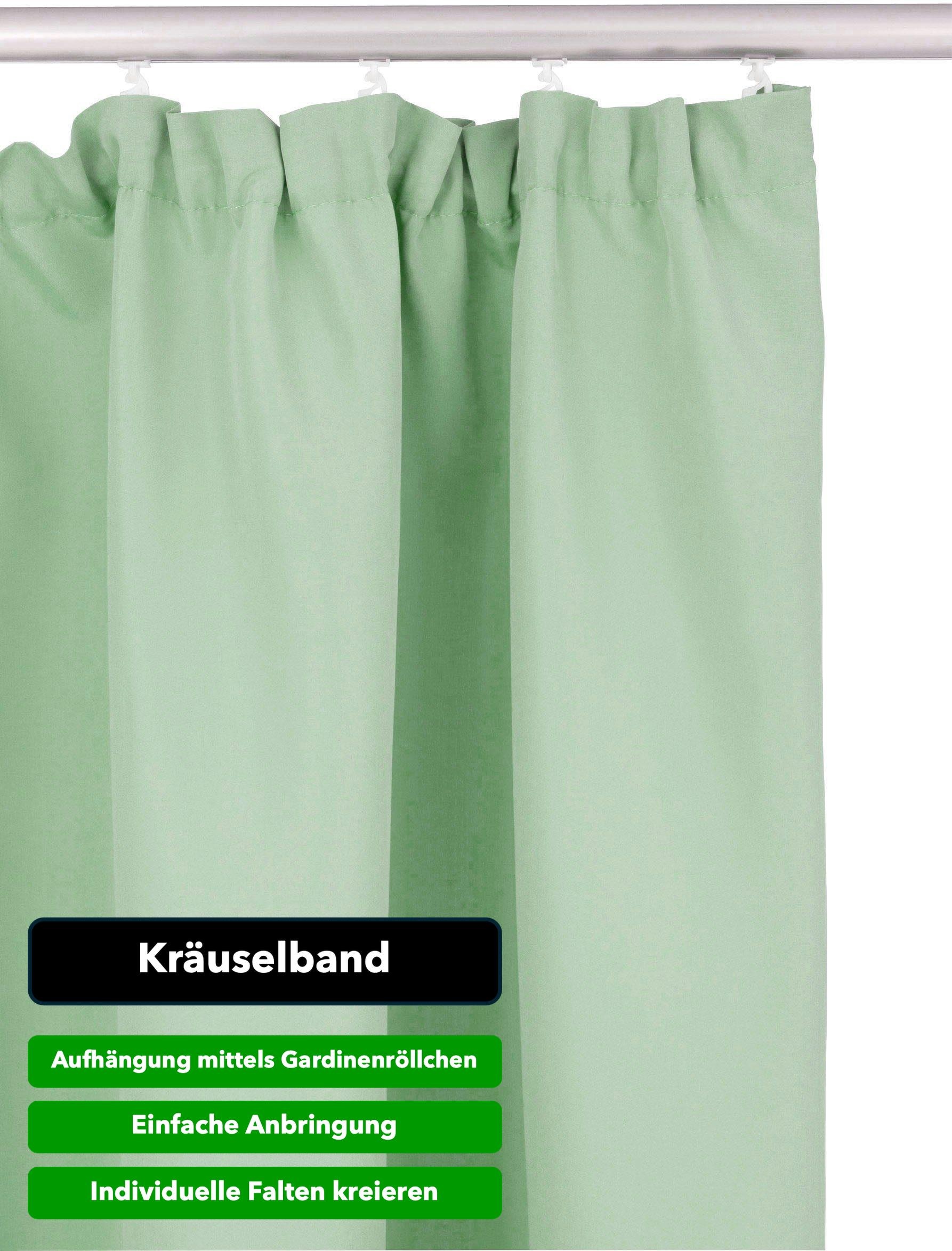 Home affaire Vorhang »Parry«, (2 St.), 2-er Set, blickdicht, monochrom, basic, einfarbig, Bestseller