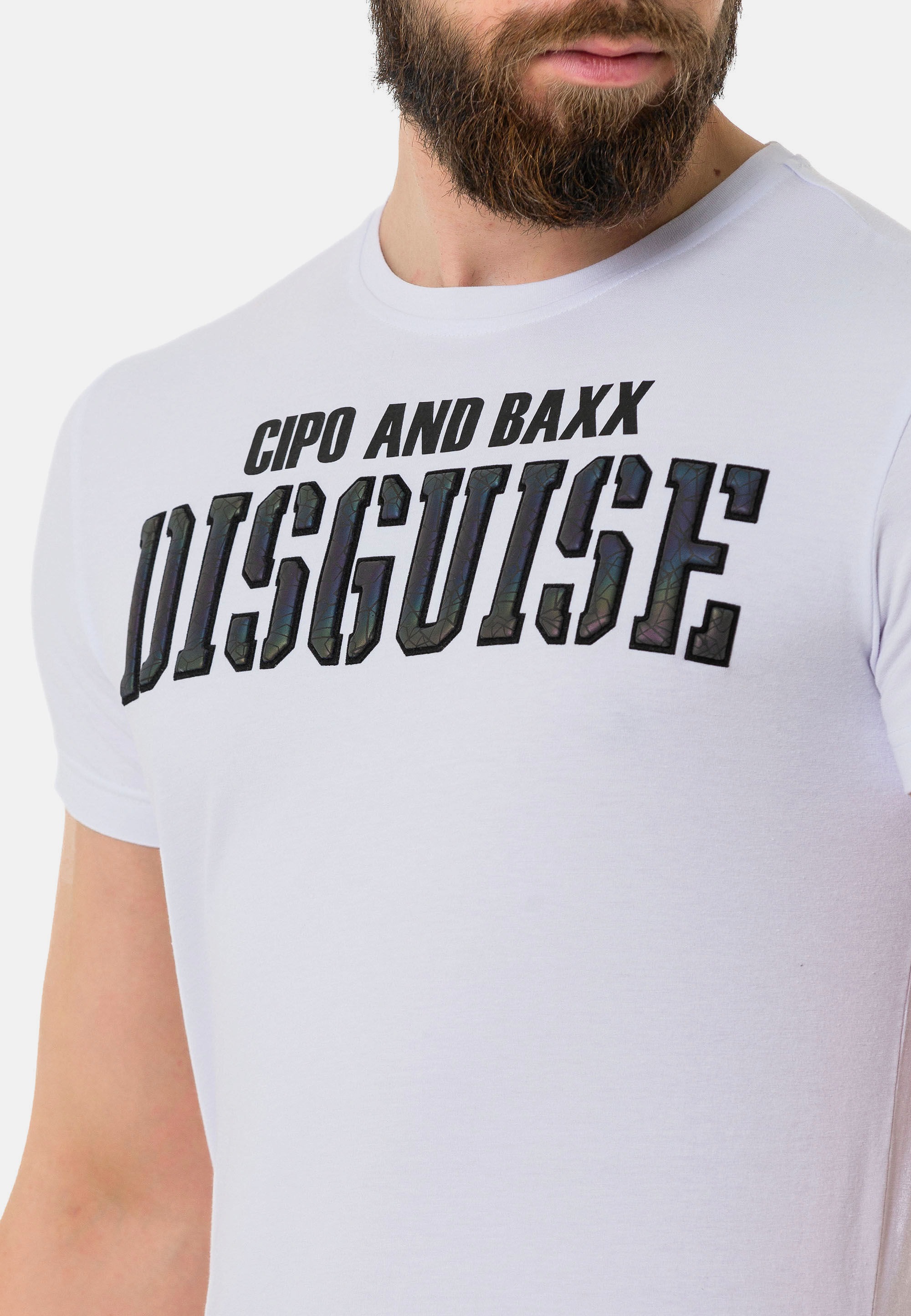 Cipo & Baxx T-Shirt »T-Shirt« mit Rundhals-Ausschnitt
