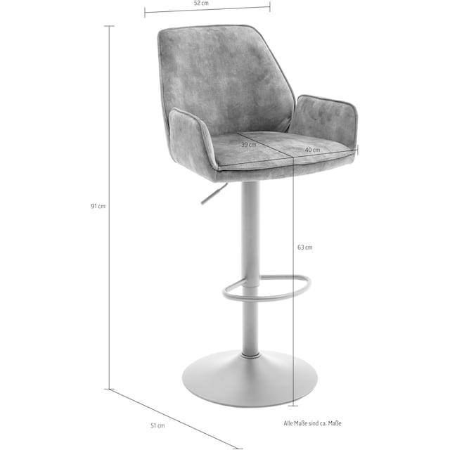 MCA furniture Bistrostuhl »OTTAWA«, Velours | BAUR