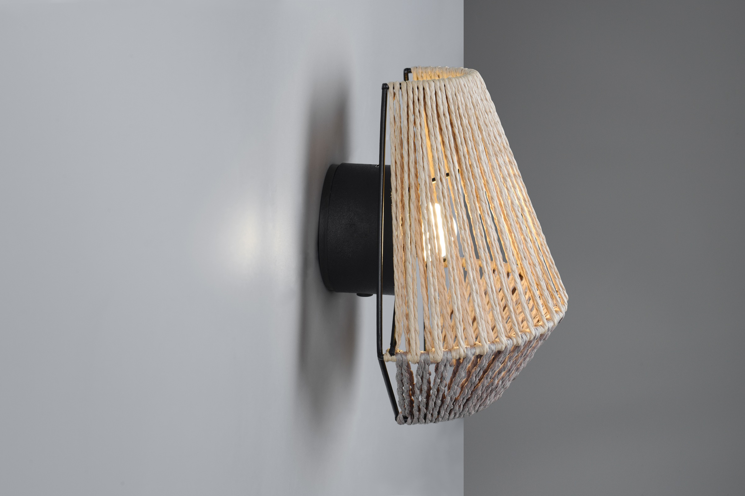 REALITY Leuchten LED Wandleuchte »LIRA, Akku Wandlampe, USB Ladeanschluss, 1,5W 140 Lumen 3000K warmweiß«, 1 flammig, Leuchtmittel LED-Board | LED fest integriert, Lampenschirm aus Papiergarn, Touchdimmer, max 8h Akkulaufzeit