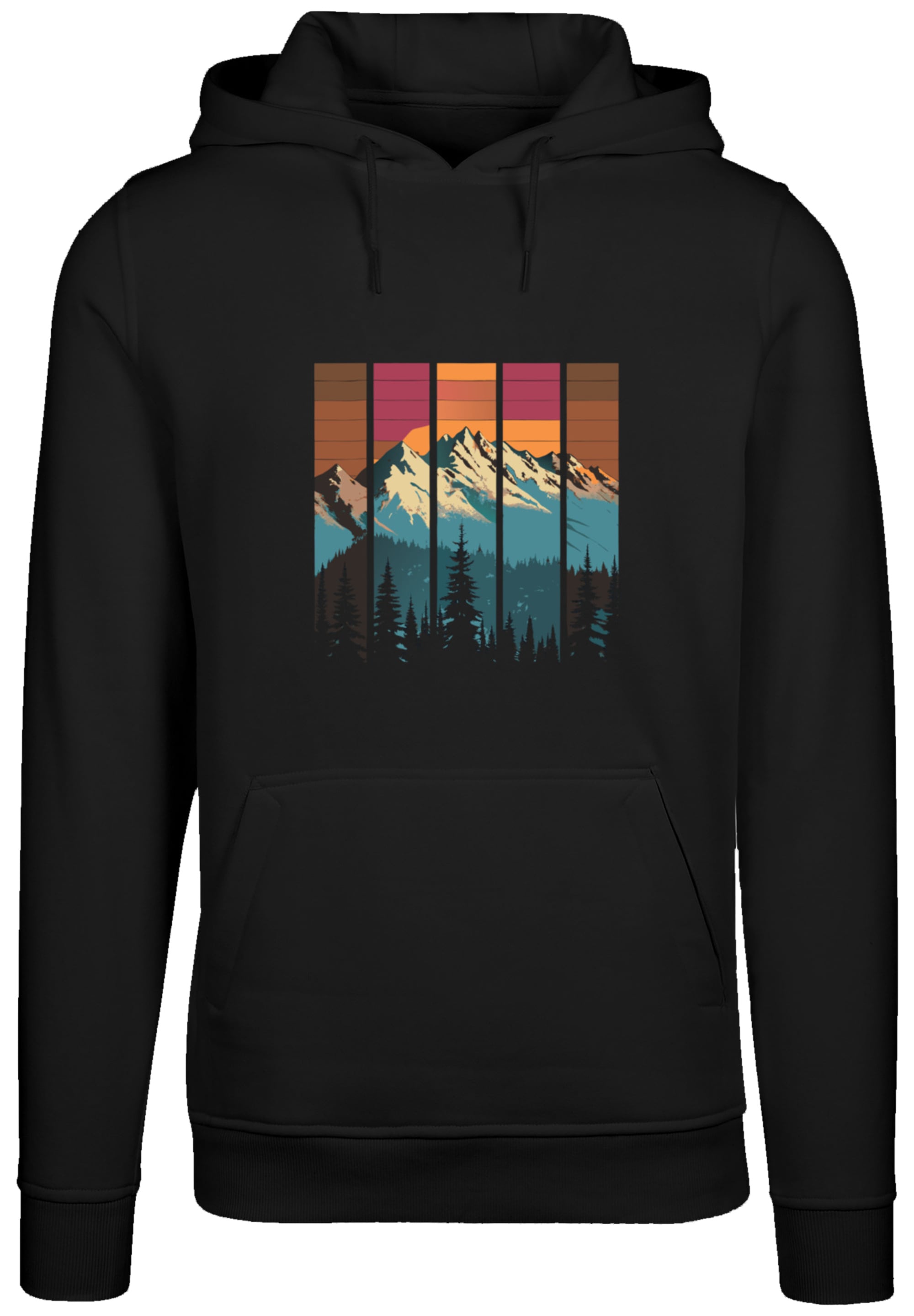 F4NT4STIC Kapuzenpullover »Berg Sonnenuntergang Retro«, Premium Qualität
