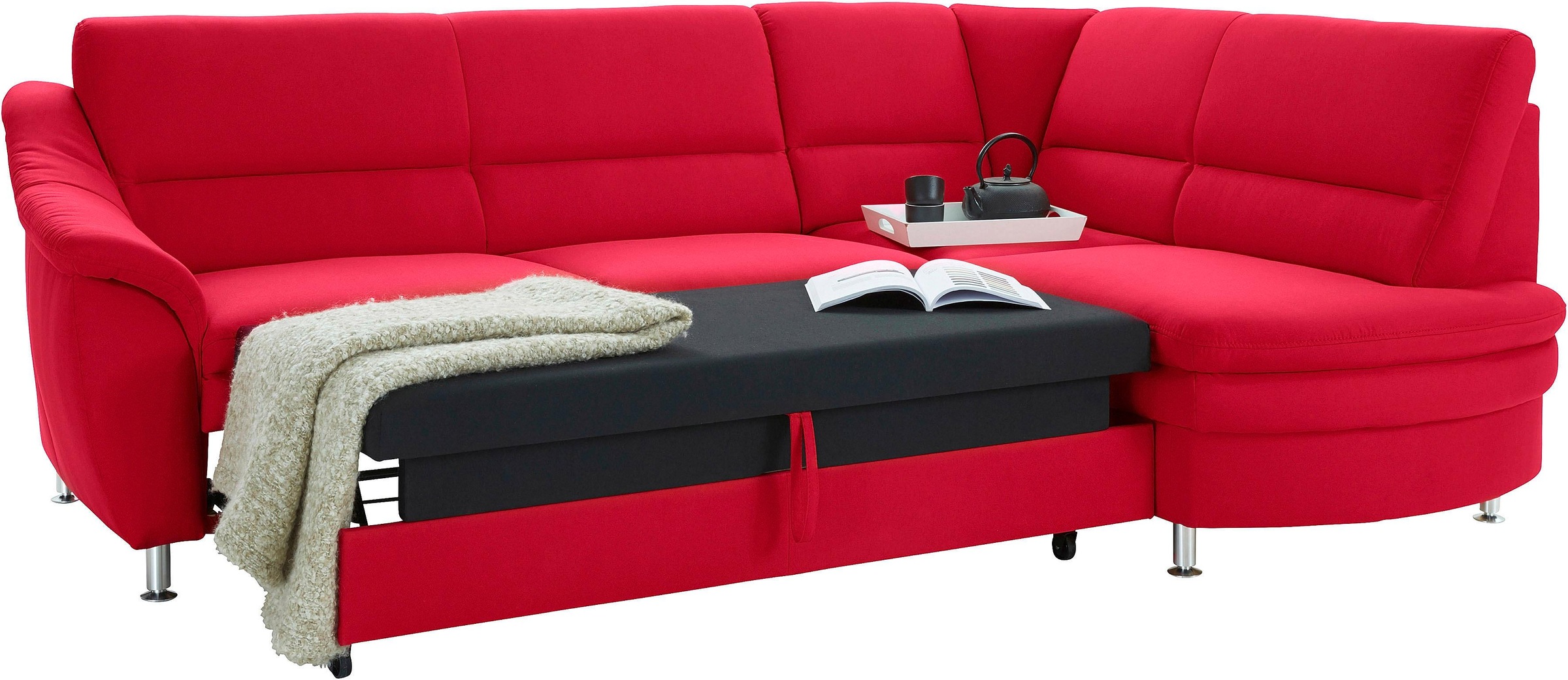 sit&more Ecksofa »Cardoso L-Form«, mit Federkern, wahlweise mit Bettfunktion und Schubkasten