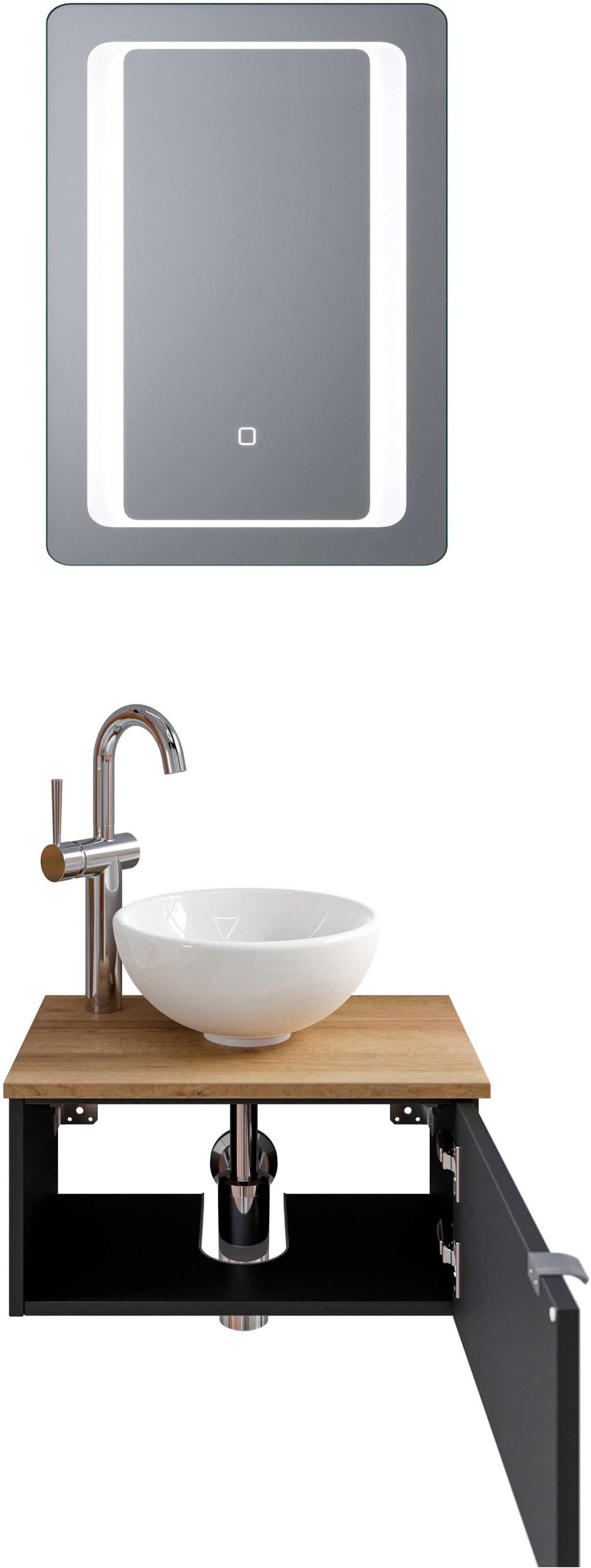 Saphir Badmöbel-Set "Serie 6915" 4 Stk. tlg. Gäste-Bad, 51 cm breit, mit LE günstig online kaufen