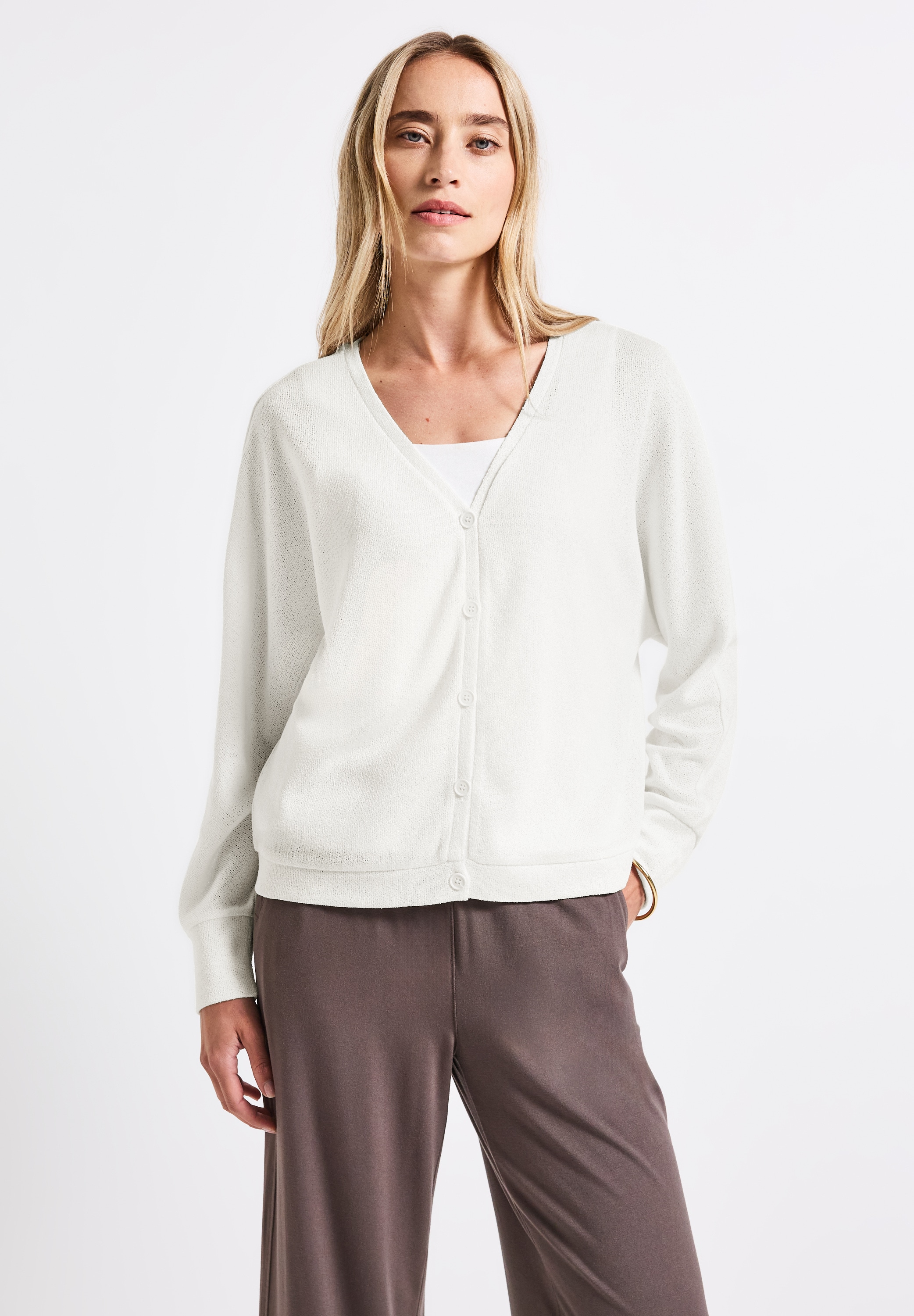 STREET ONE Strickjacke, mit V-Ausschnitt günstig online kaufen