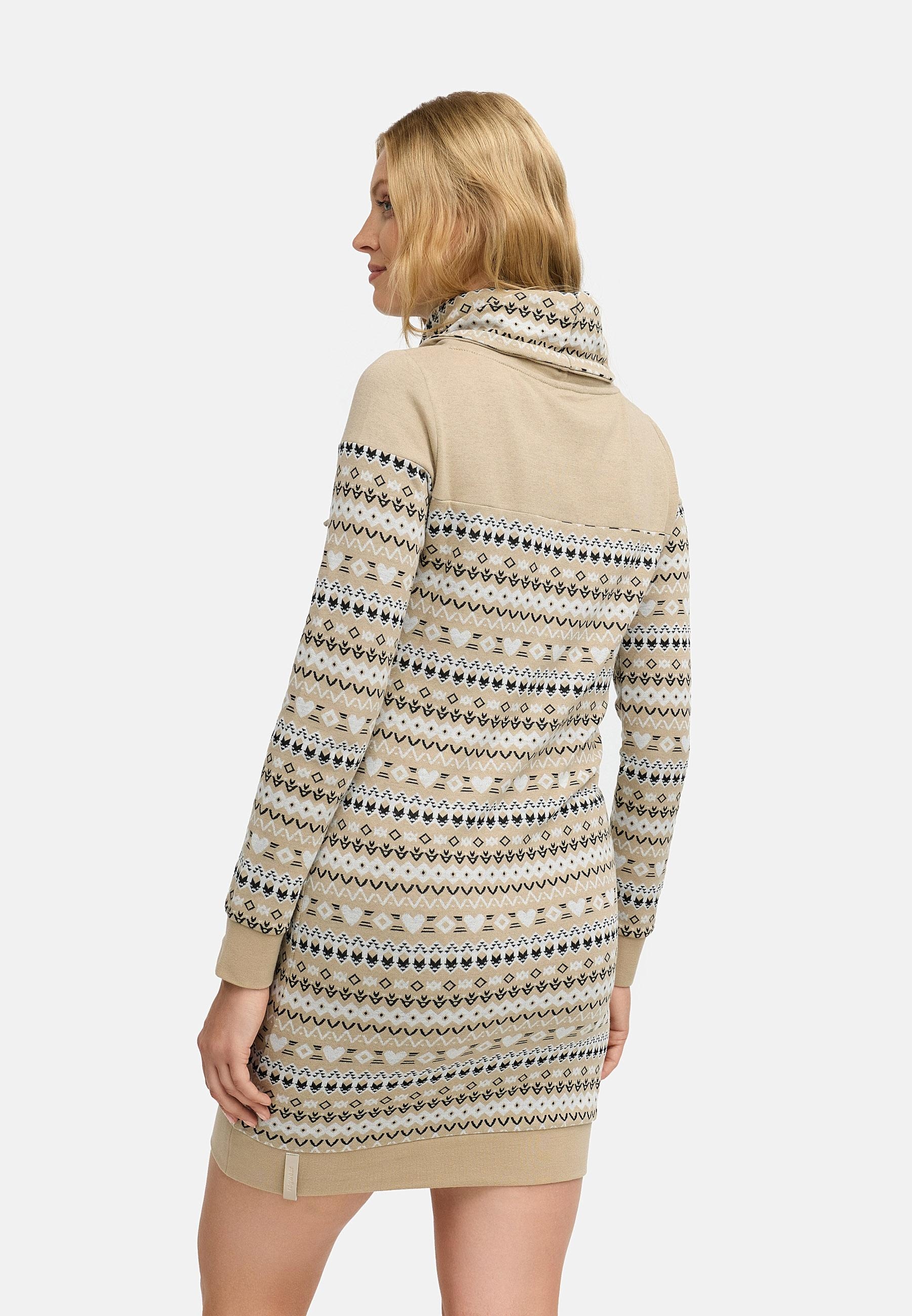 Ragwear Sweatkleid »Chlloe Jacquard YOUMODO«, stylisches Langarmkleid mit verspieltem Print
