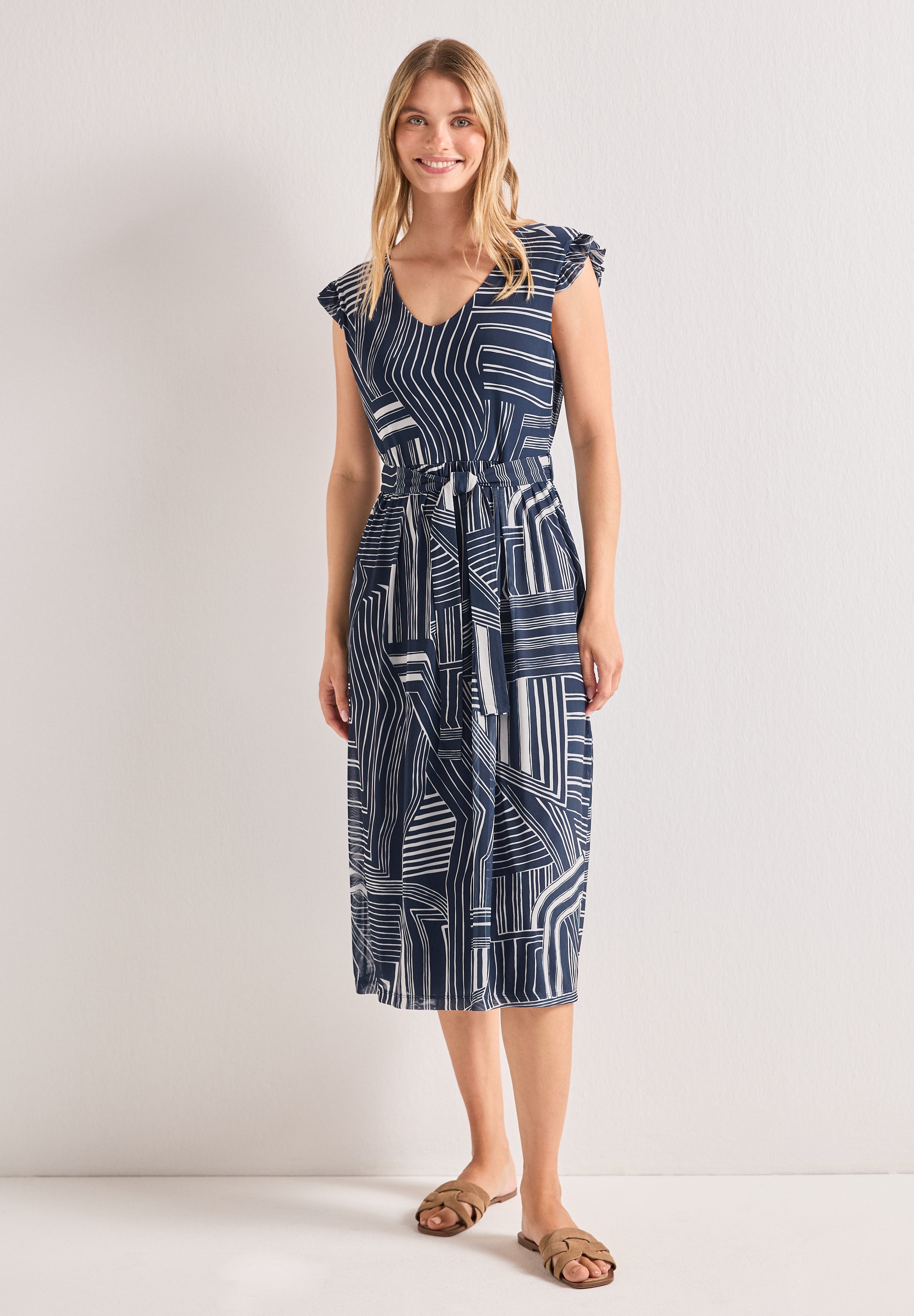 STREET ONE Midikleid Ohne Taschen zweilagig