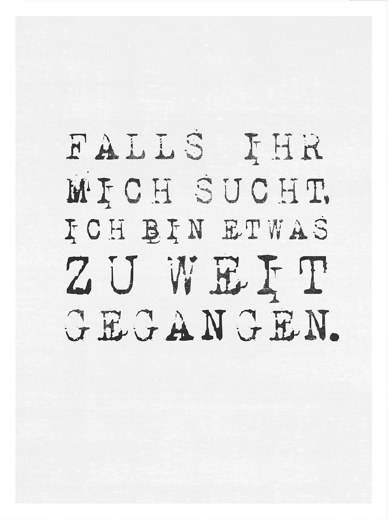 Wall-Art Poster "Spruch Falls ihr mich sucht", Poster ohne Bilderrahmen