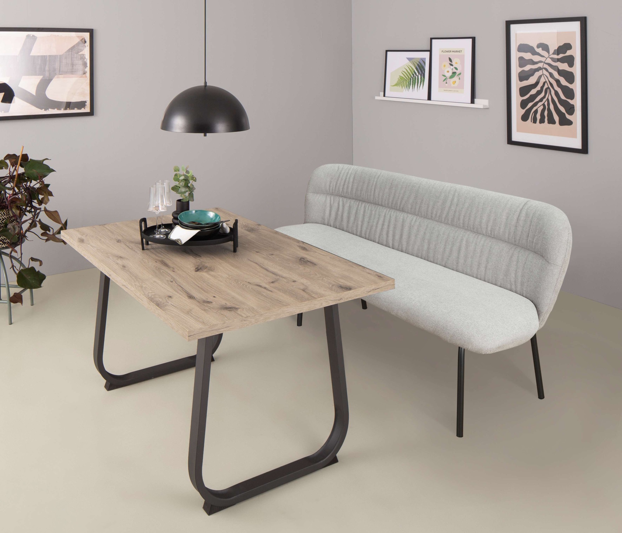 Home affaire Essbank Marsin, mit Sitz und Rückenpolster günstig online kaufen