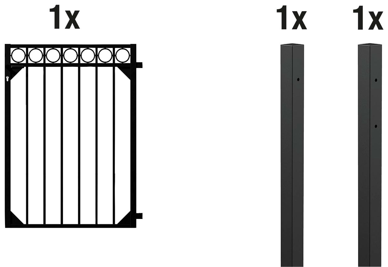 Alberts Zauneinzeltür »Circle«, Breite: 96,5 cm, Höhe: 100 und 120 cm, versch. Farben