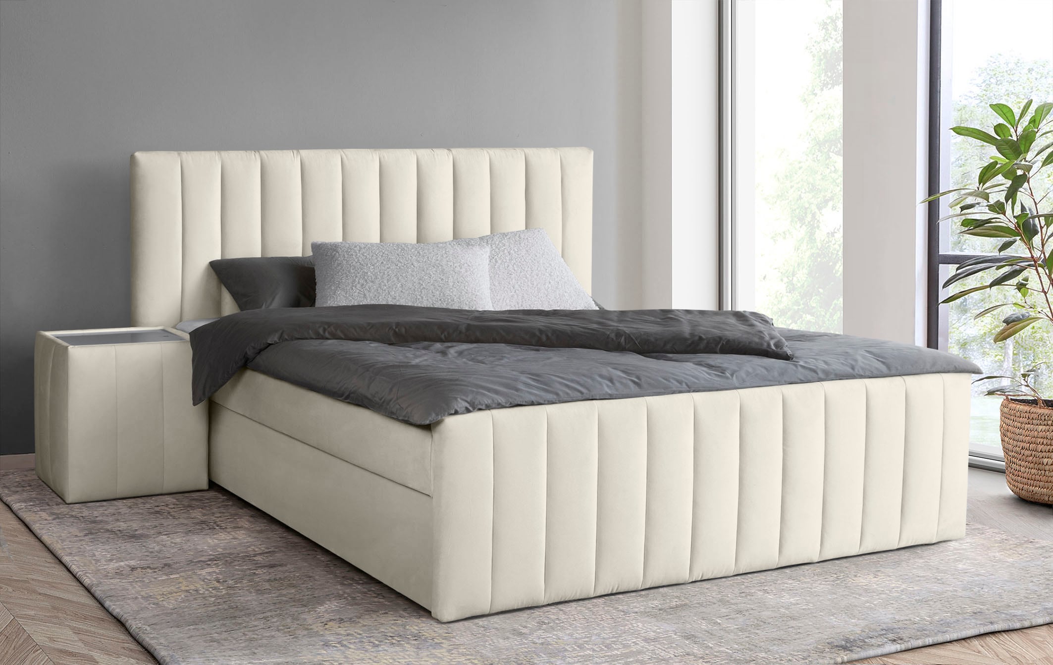INOSIGN Boxbett »Effy inkl. Bettkasten und Topper, erhältlich in der Breite 180x200cm«, verschiedene Härtegrade wählbar