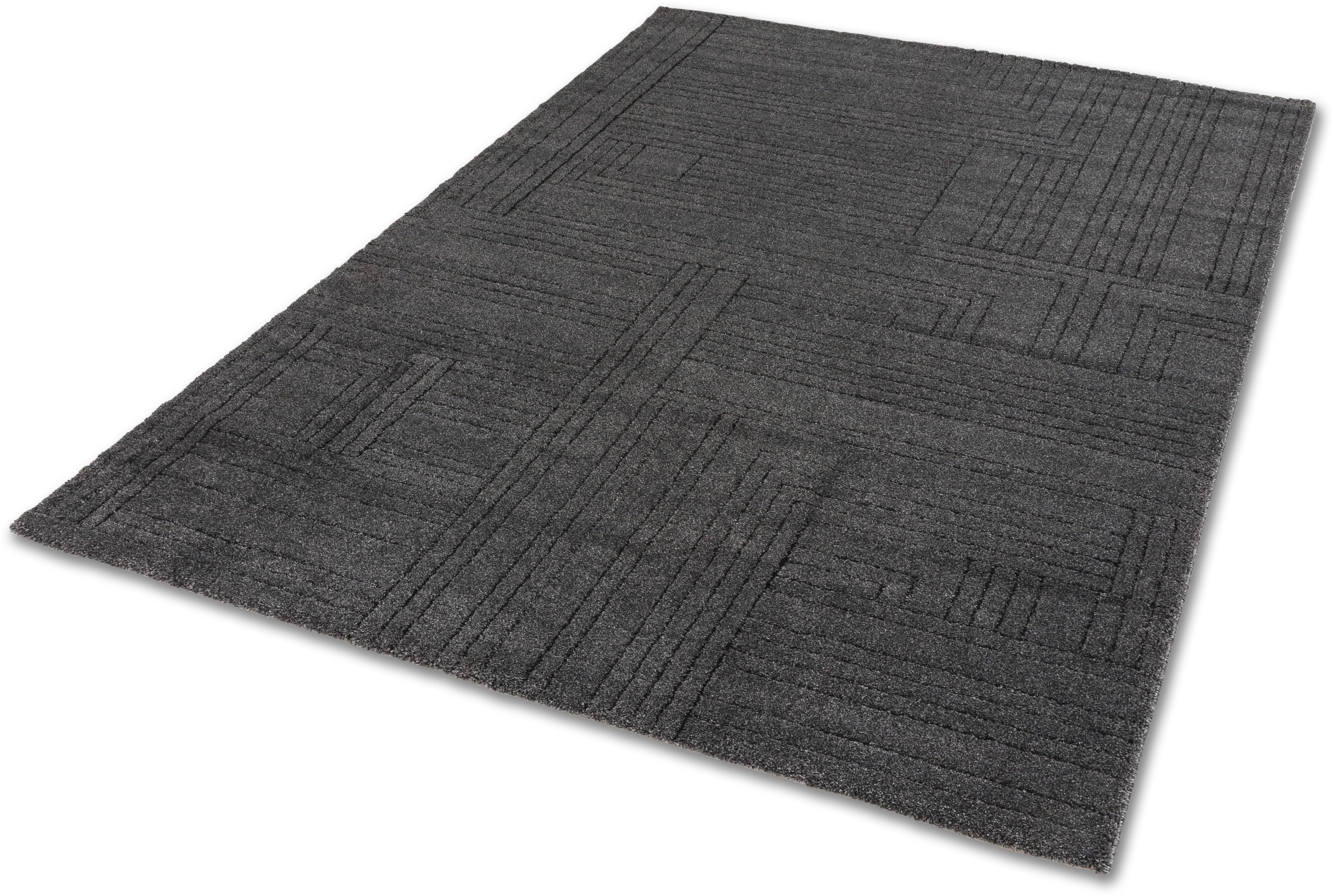 SCHÖNER WOHNEN-Kollektion "Pure 6317-242" rechteckig 22 mm Höhe Kurzflor, Hoch Tief Struktur, Wohnzimmer, Schöner Wohnen Kollektion