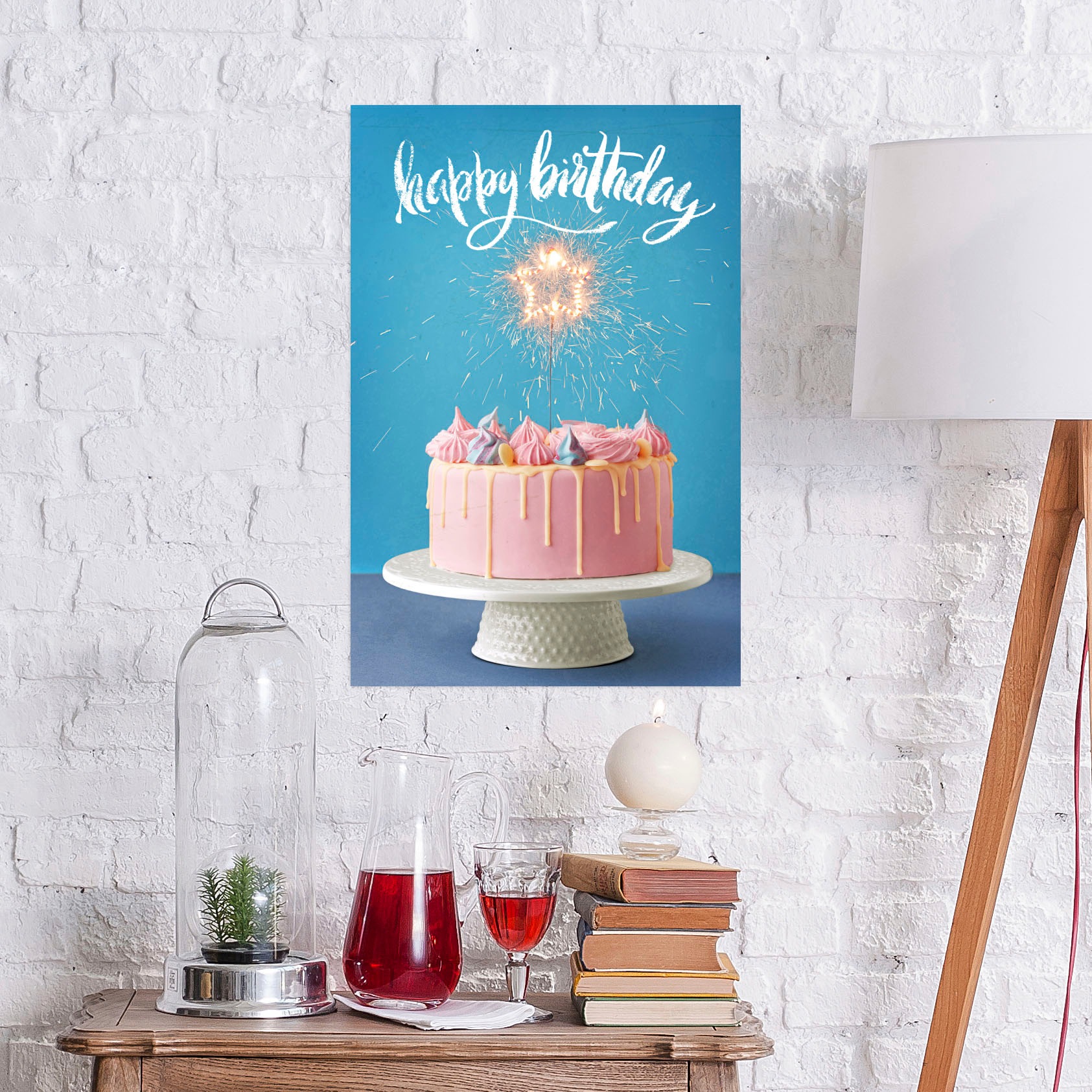 queence Metallbild "Birthday Cake", Schriftzüge-Schriftzug-Essen, (1 St.), günstig online kaufen