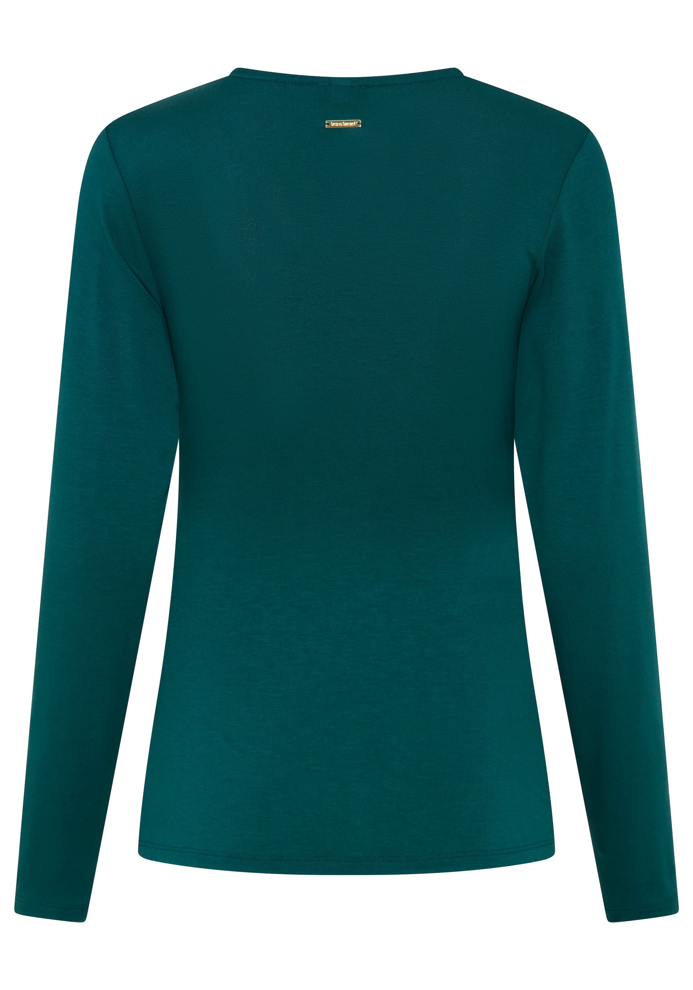 Bruno Banani Longsleeve »mit Zierschnalle« aus Jersey, mit Wickeloptik, Langarm-Design, figurbetonte Passform