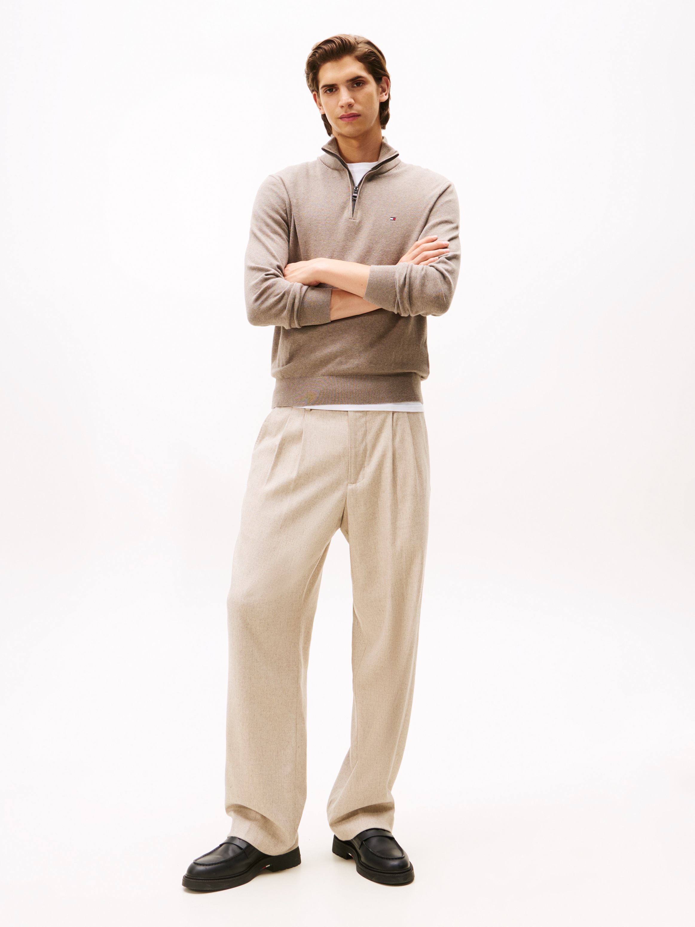 Thumbnail - Tommy Hilfiger Troyer "PIMA ORG CTN CASHMERE ZIP MOCK"