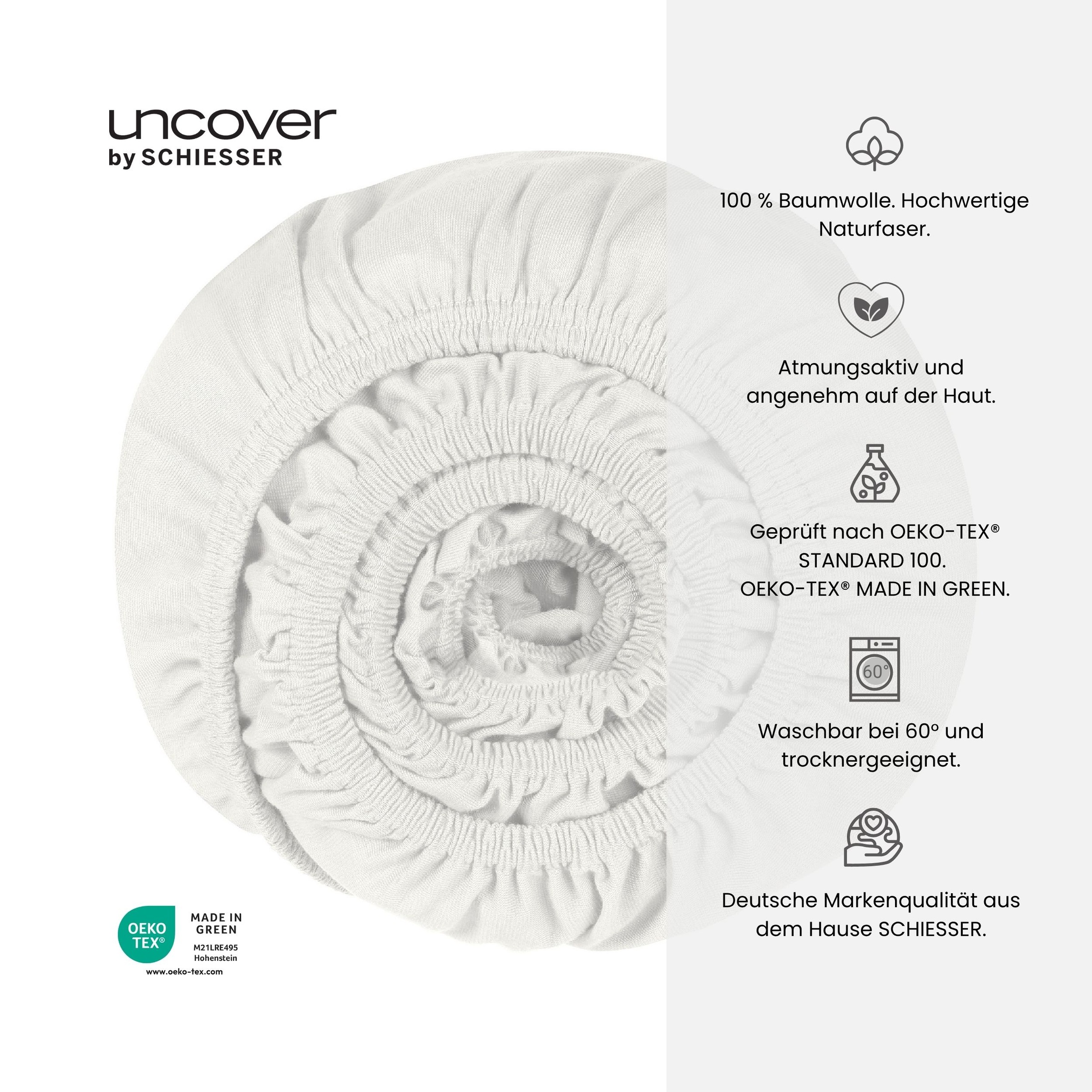 uncover by SCHIESSER Spannbettlaken »New Jersey aus 100% Baumwolle« OEKO-TEX® MADE IN GREEN
