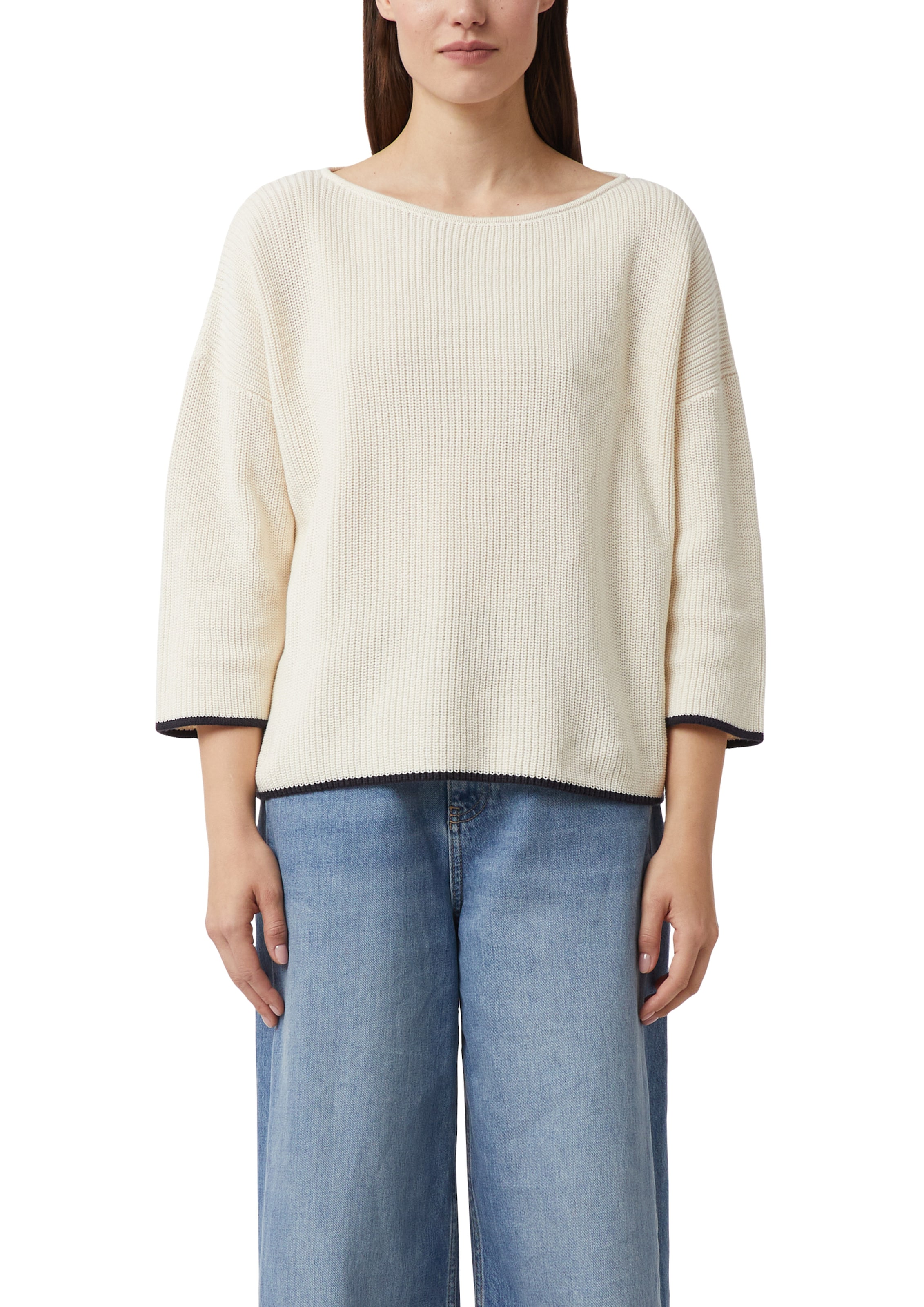 Comma Strickpullover mit Kontrast-Details