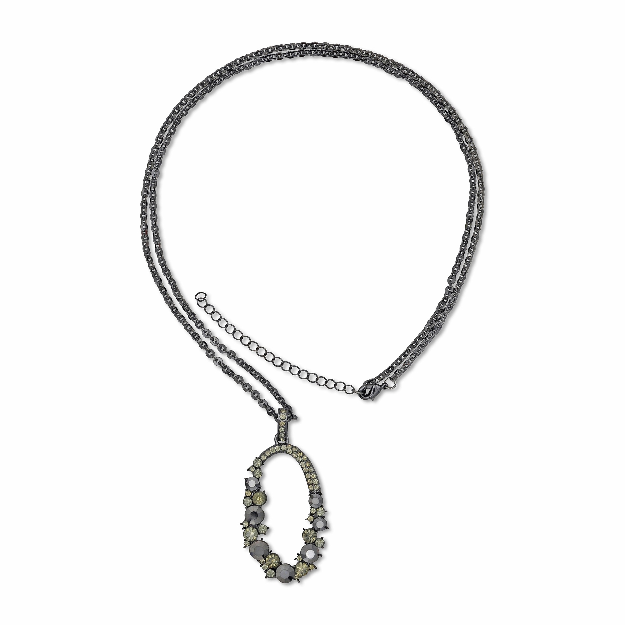 Steuer Kette mit Anhänger »Anhänger oval an Kette anthrazit«